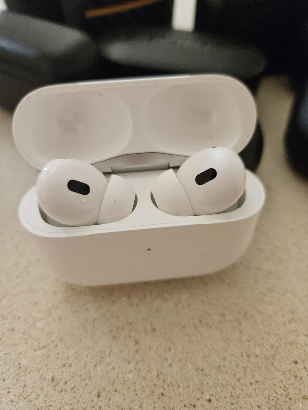 Apple AirPods Pro (2nd Generation) Wireless Ear Buds with USB-C Charging, Up to 2X More Active Noise Cancelling Bluetooth Headphones, Transparency Mode, Adaptive, Personalized Spatial Audio, White customer photo 1