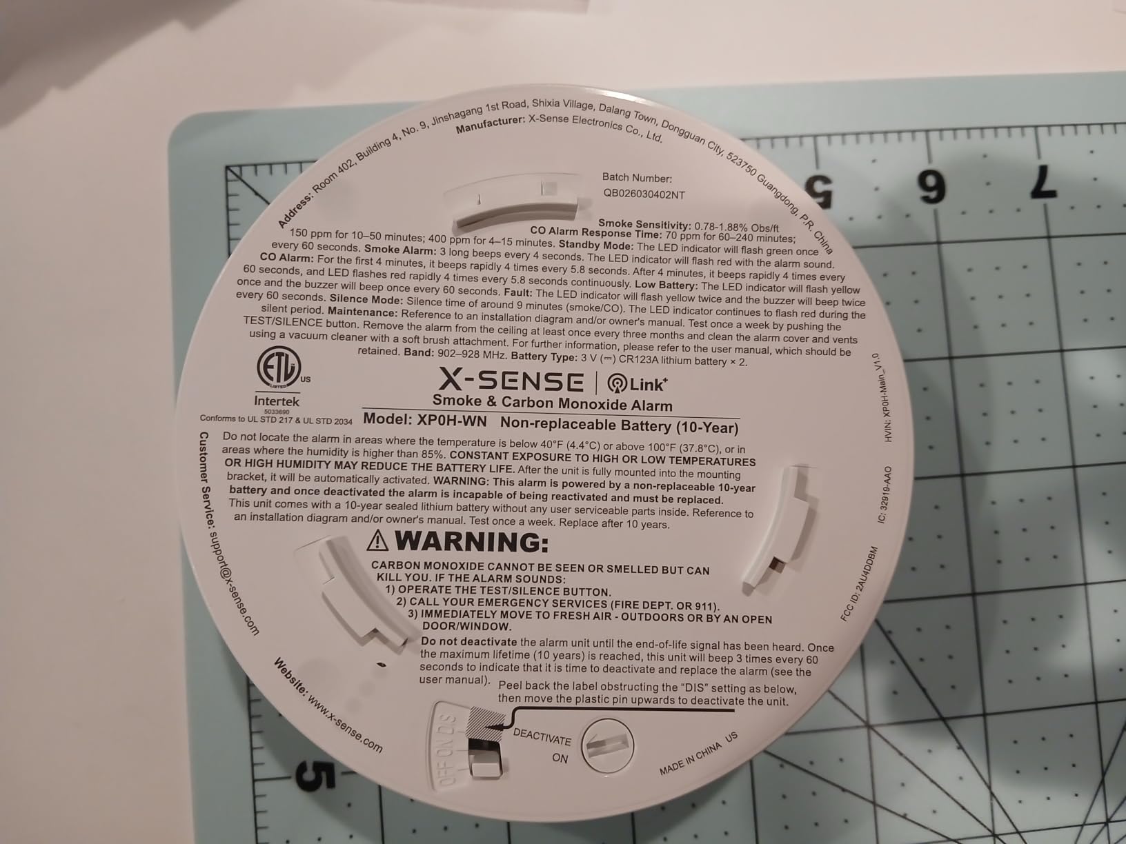 X-Sense Wireless Combination Smoke and CO Detector, XP0H-WN, 3-Pack | 10-Year Sealed Battery (Not Hardwired), Interconnected Alerts, Large 5.7-inch Bracket, UL 217 & UL 2034 Certified customer photo 1