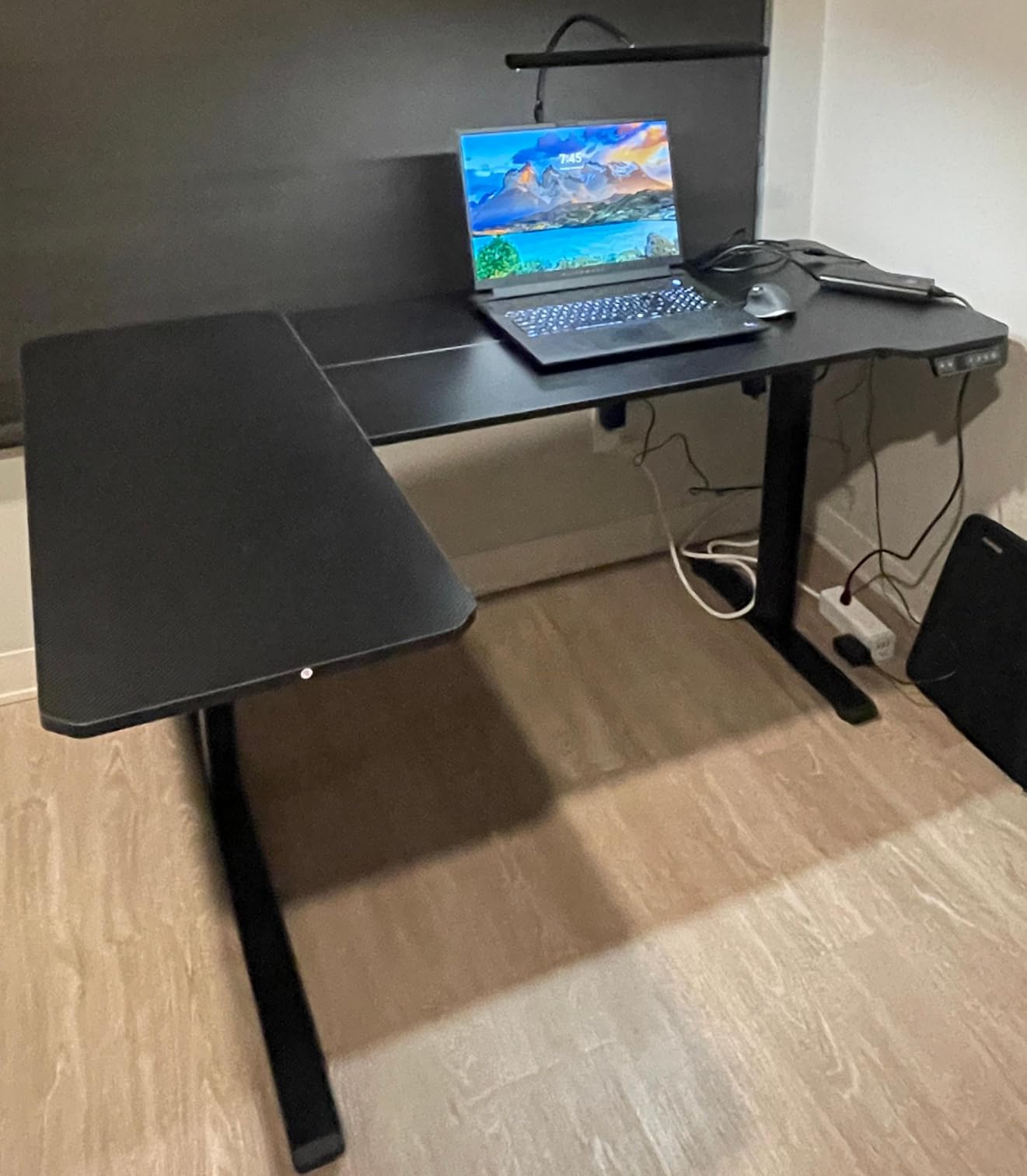 Acrolix L Shaped Electric Standing Desk,59x40 Reversible,Rustic Brown customer photo 2
