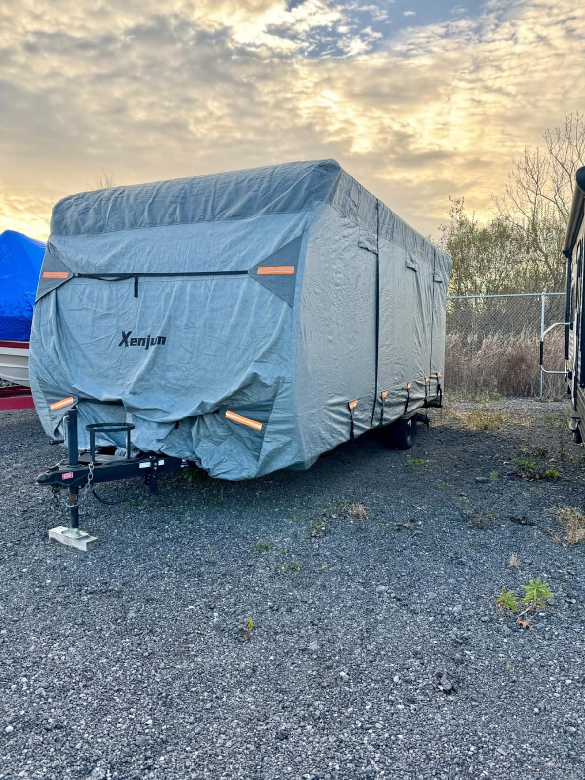 RV Cover for 35-38 ft Travel Trailers, 8 Layers Heavy Duty Camper Cover, Weatherproof & UV Resistant Motorhome Trailer Cover with Gutter & Tongue Jack Covers customer photo 1
