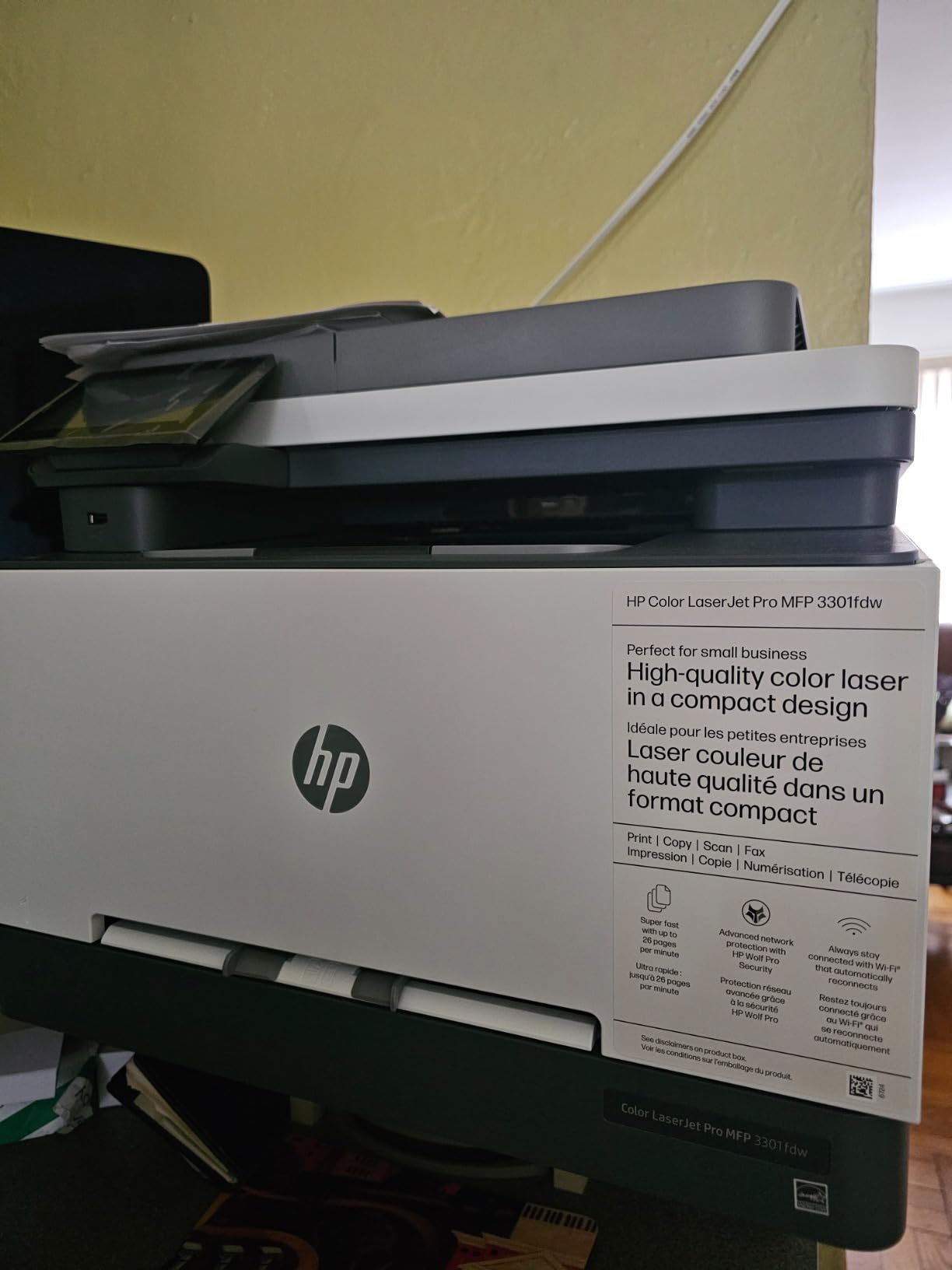 HP Color LaserJet Pro MFP 3301fdw Wireless All-in-One Color Laser Printer, Office Printer, Scanner, Copier, Fax, ADF, Duplex, Best-for-Office (499Q5F) customer photo 1