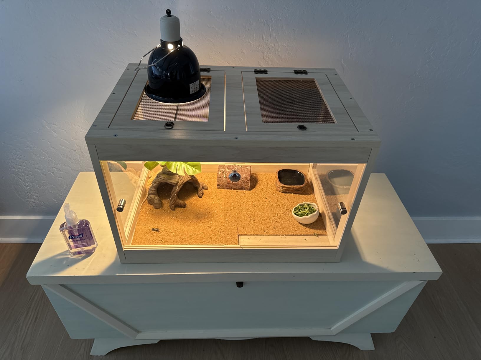 Prolee 81 Gallon Reptile Terrarium Tank 48 Inch Lizard Tank Bearded Dragon Tank with Metal Mesh Roof Door, Snake Tank with Lock Design, 48