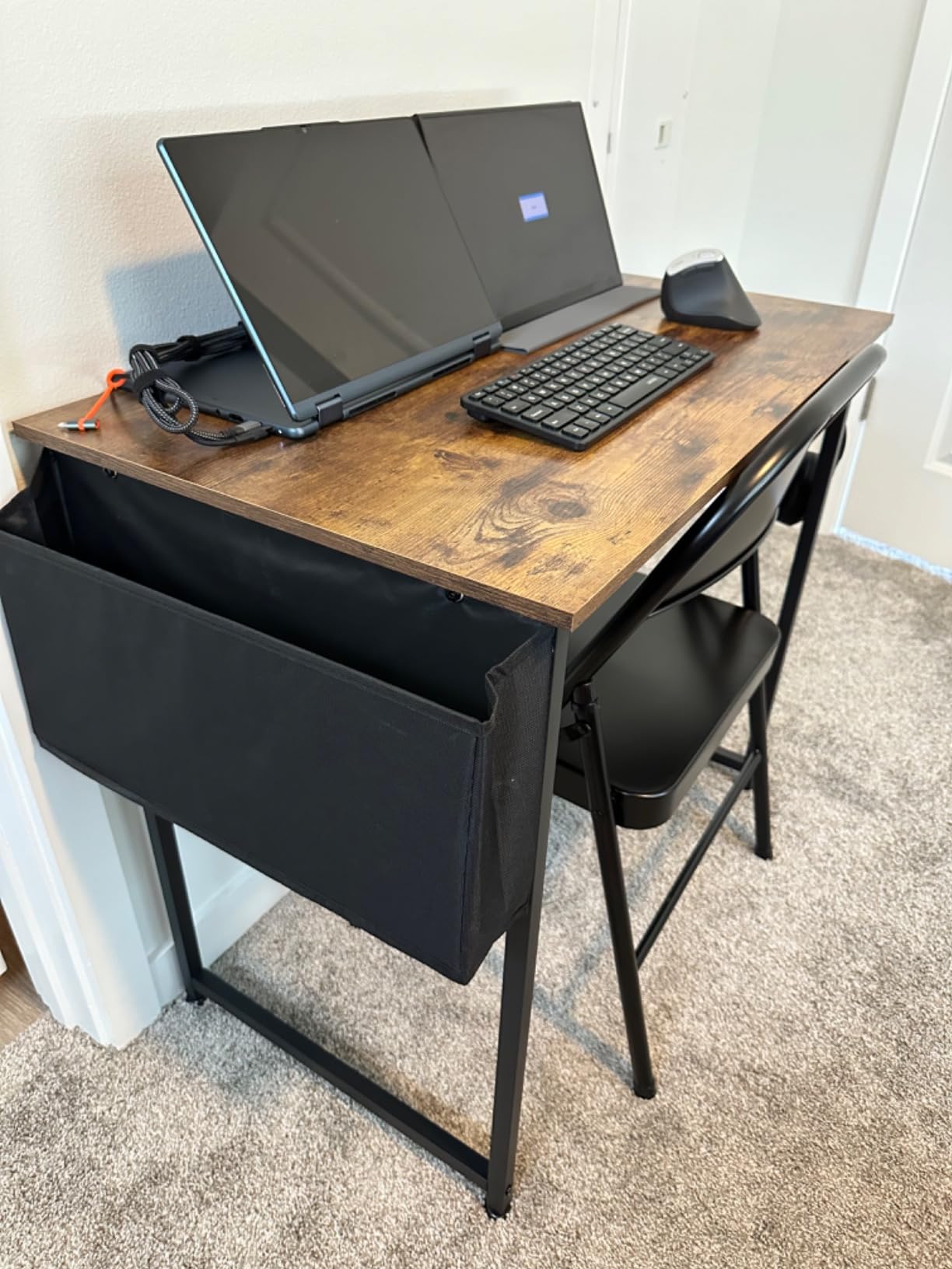 DLisiting 32 Inch Small Desk with Drawers, Black customer photo 1