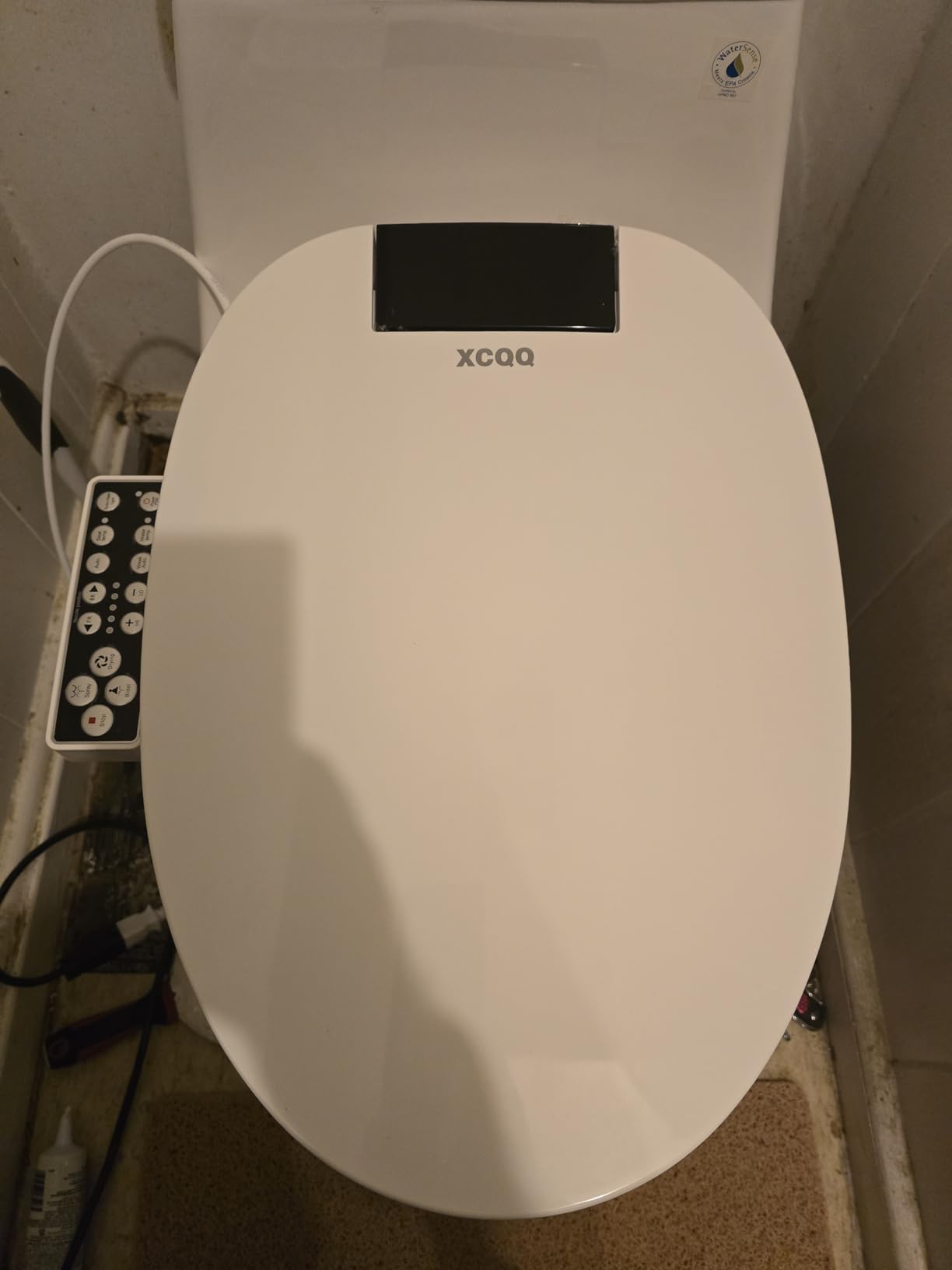 XCQQ Electric Heated Bidet Toilet Seat, Elongated, S9BL | Fixed Panel Control, Instant Warm Water, Heated Seat, Warm Air Drying, Slow Close Lid, LED Display, Nightlight customer photo 1