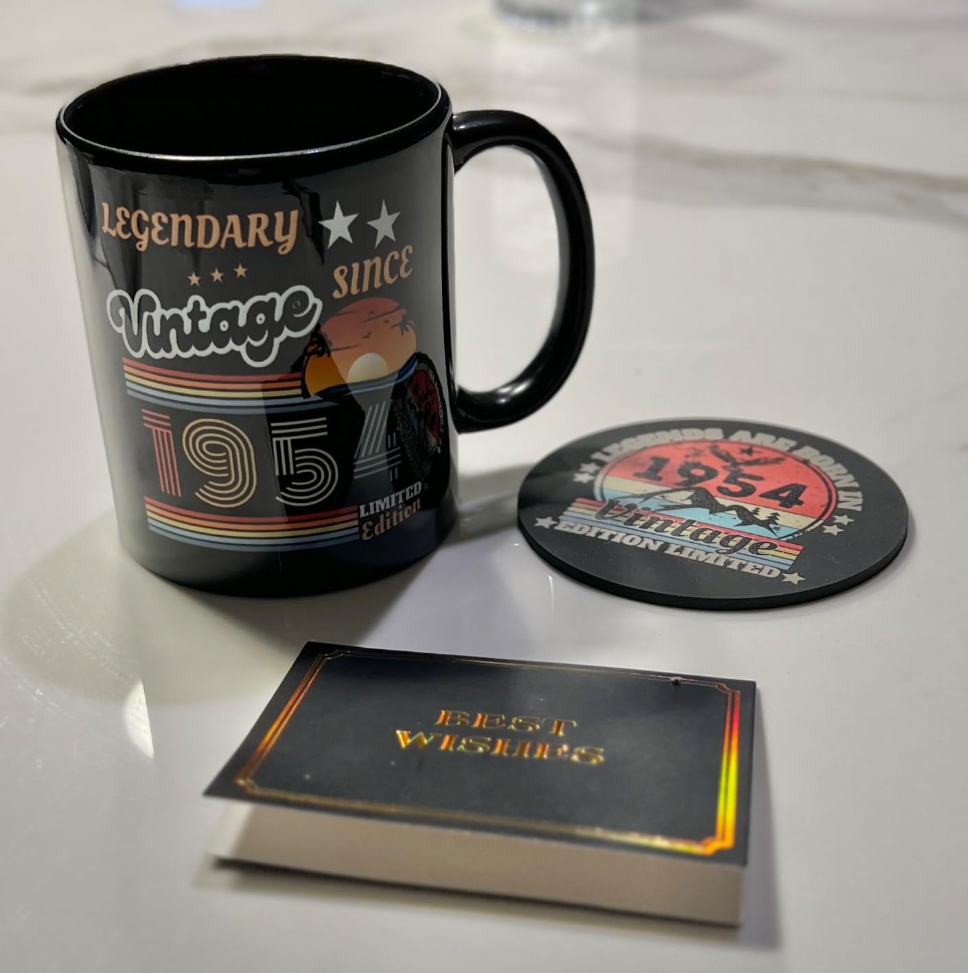 80th Birthday Gifts for Women Her, 1946 Coffee Mug with Silicone Coaster customer photo 1