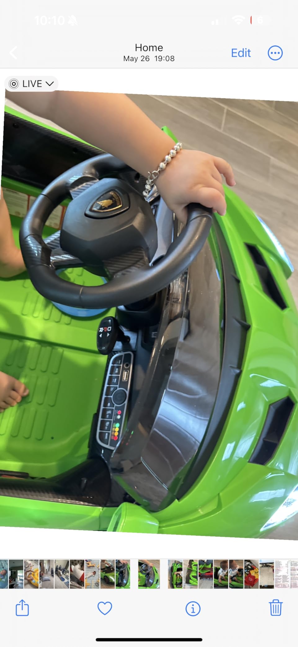 INFANS 2 Seater Kids Ride on Car, 12V 4WD Licensed Lamborghini Veneno Powered Electric Vehicle with Hydraulic Doors, Rocking Mode, Adjustable Speeds, Remote Control, MP3, Headlight (Coral) customer photo 2