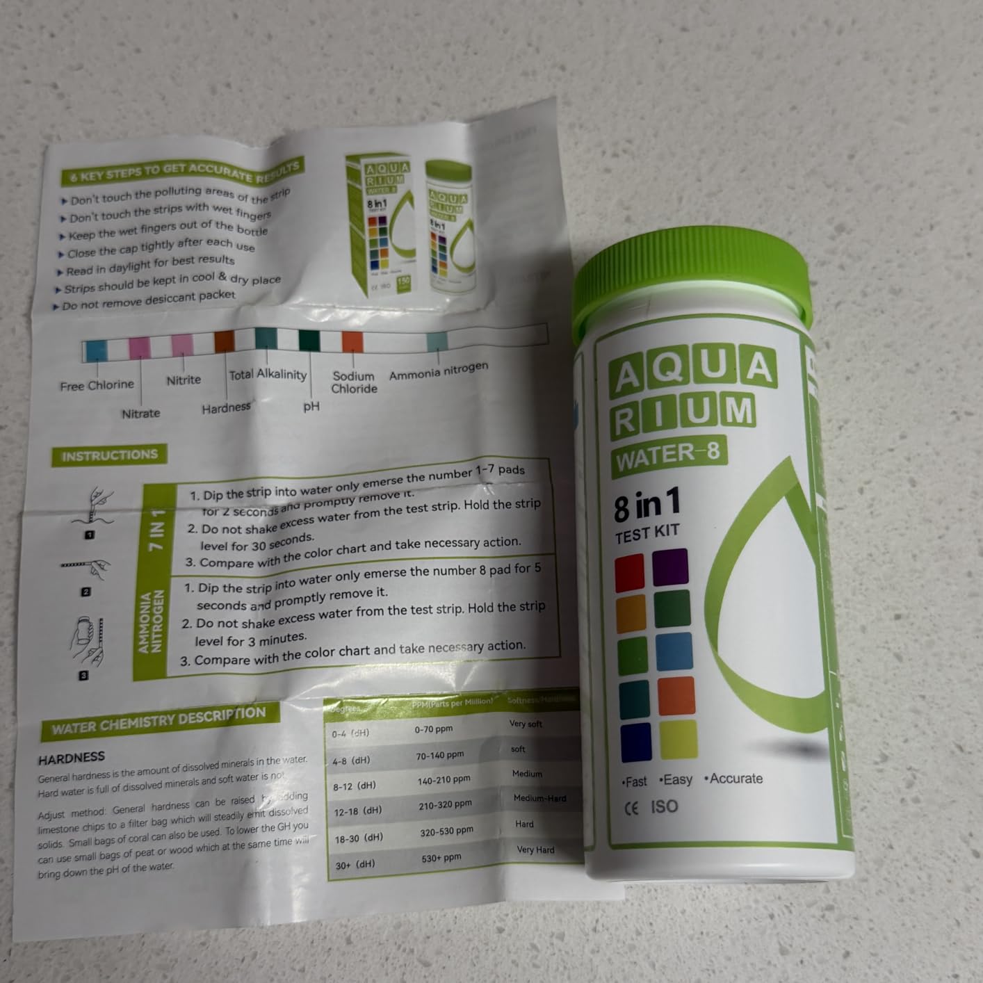 AAwipes 8-in-1 Aquarium Test Kit for Fish Tanks - Quick & Accurate Water Testing Strips for Aquariums & Ponds. Tests pH, Ammonia, Alkalinity, Hardness, Chlorine, etc. (K02-50) customer photo 2