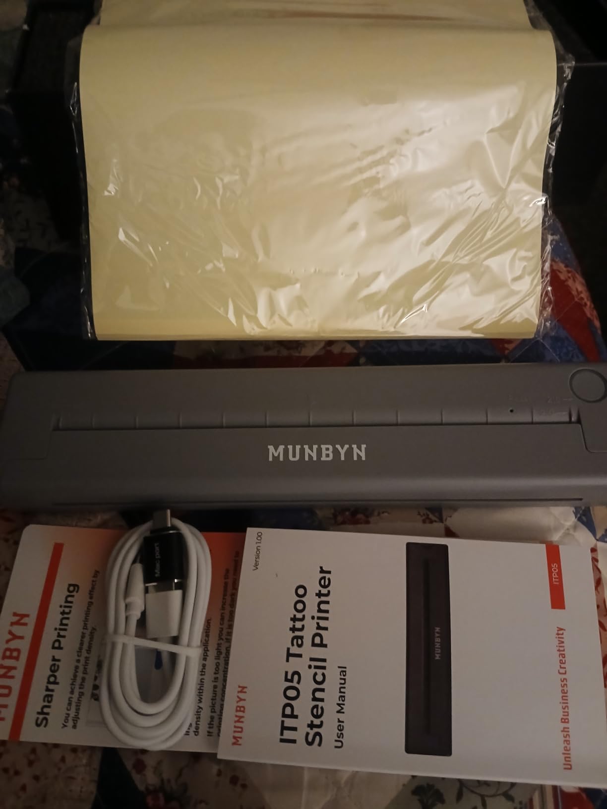 MUNBYN Thermal Tattoo Stencil Printer ITP05 with 20 Transfer Paper (Black) customer photo 1
