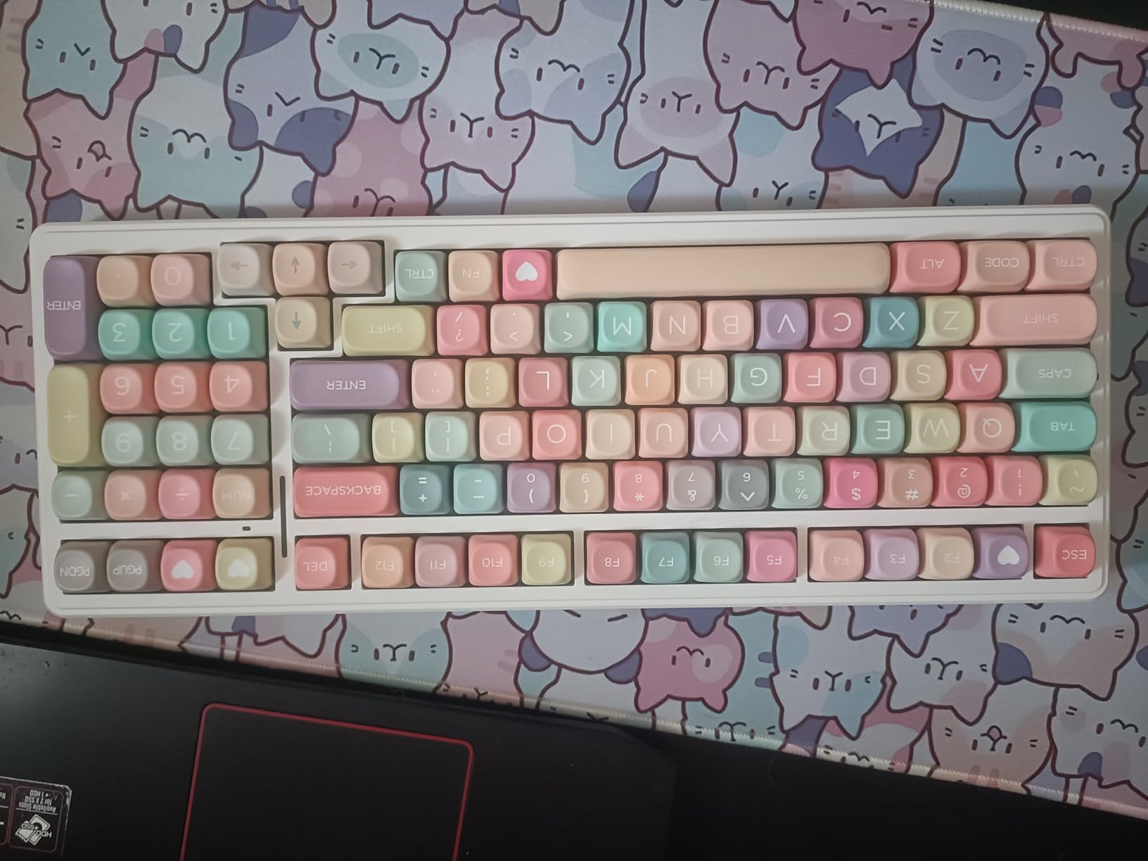 PBT Keycaps 126 Keys MOA Profile Cute Keycap Rainbow Candy Keycaps customer photo 2