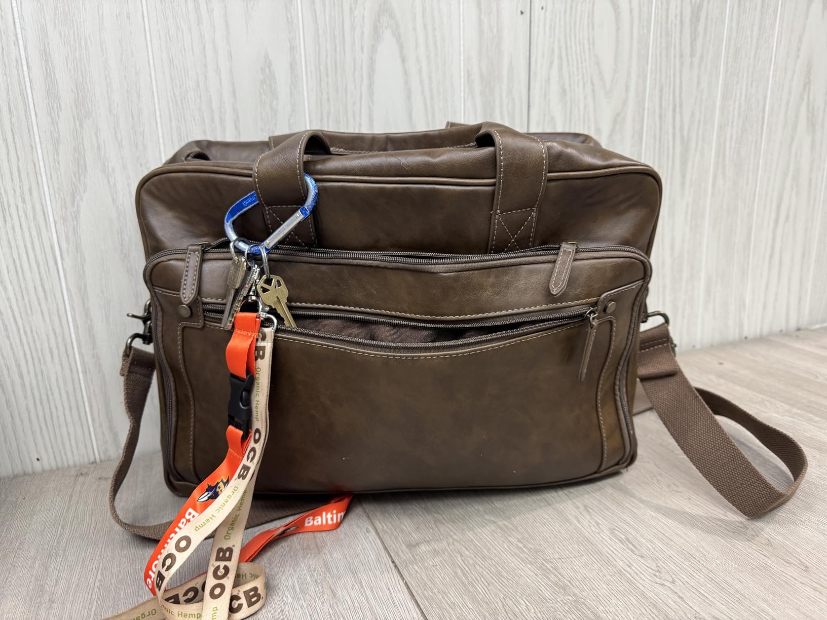 RAINSMORE Mens Laptop Bag 16 Inch Leather Briefcase Vintage Messenger Bag customer photo 1