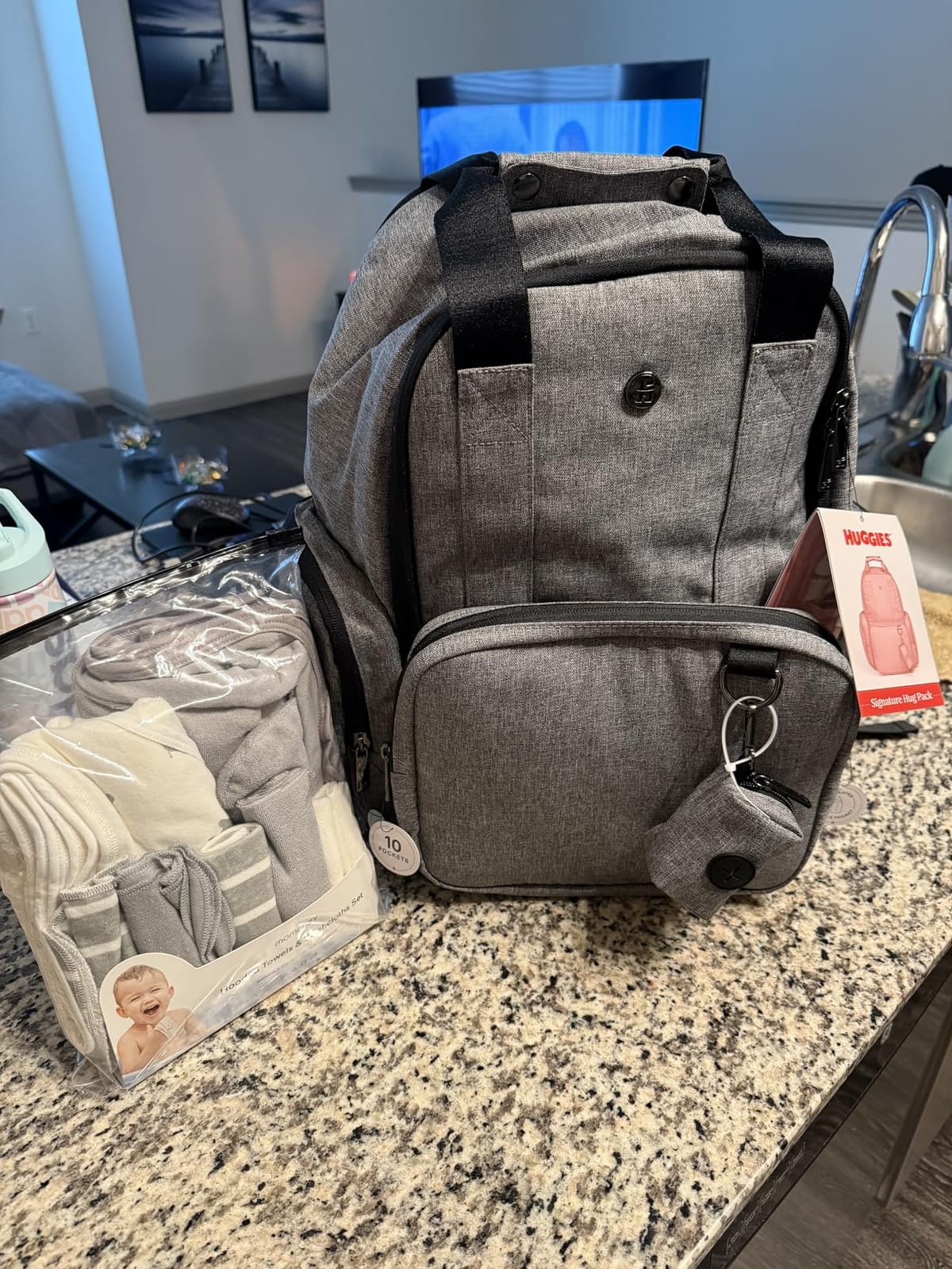 HUGGIES Unisex-adult Signature Hug Pack Diaper Backpack, Cognac Leather, One Size customer photo 2