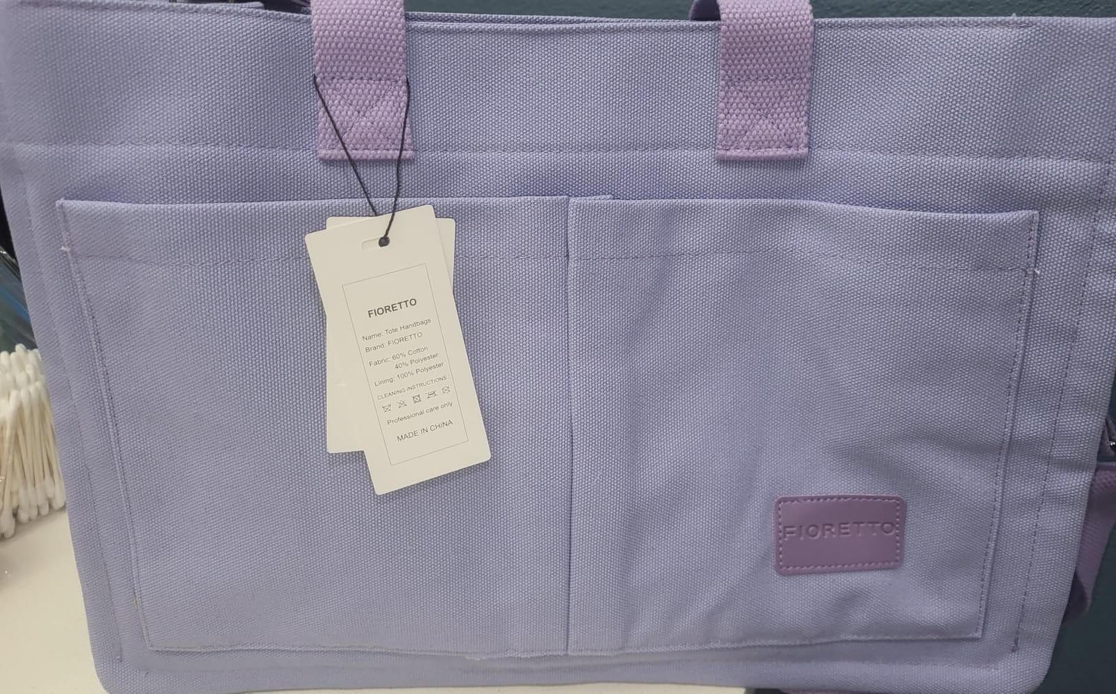FIORETTO Canvas Tote Bag for Women with Zipper Closure & Individual Compartments for Work College for Teacher & Nurse customer photo 2