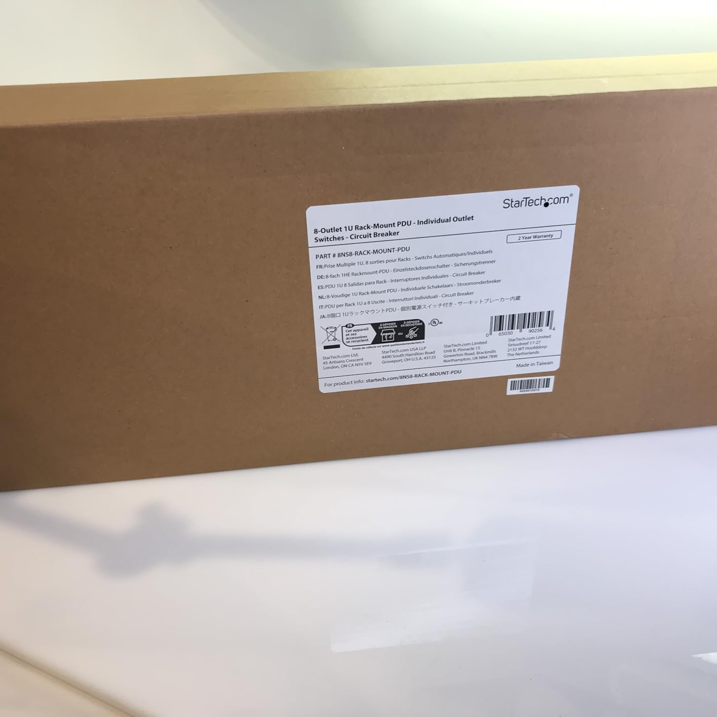 StarTech 8-Outlet 1U Switched PDU, 15A, TAA, 125V (8NS8-RACK-MOUNT-PDU) customer photo 1