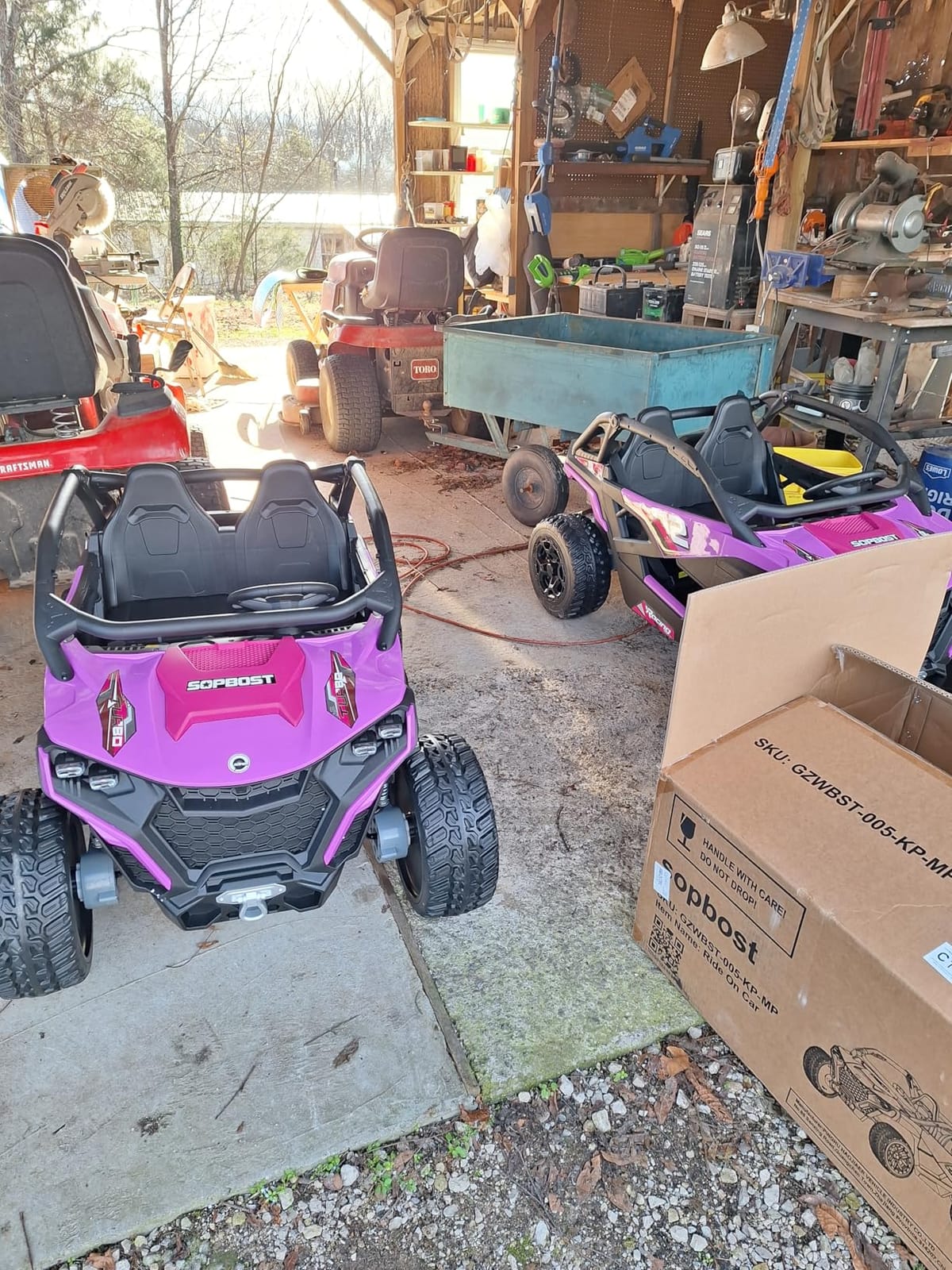 sopbost XL 24V 2-Seater Ride On Toys for Big Kids, Kid's Electric Vehicle W/Remote Control, Bluetooth Music, 4WD Car for Kids to Drive, EVA Tires - Black customer photo 1