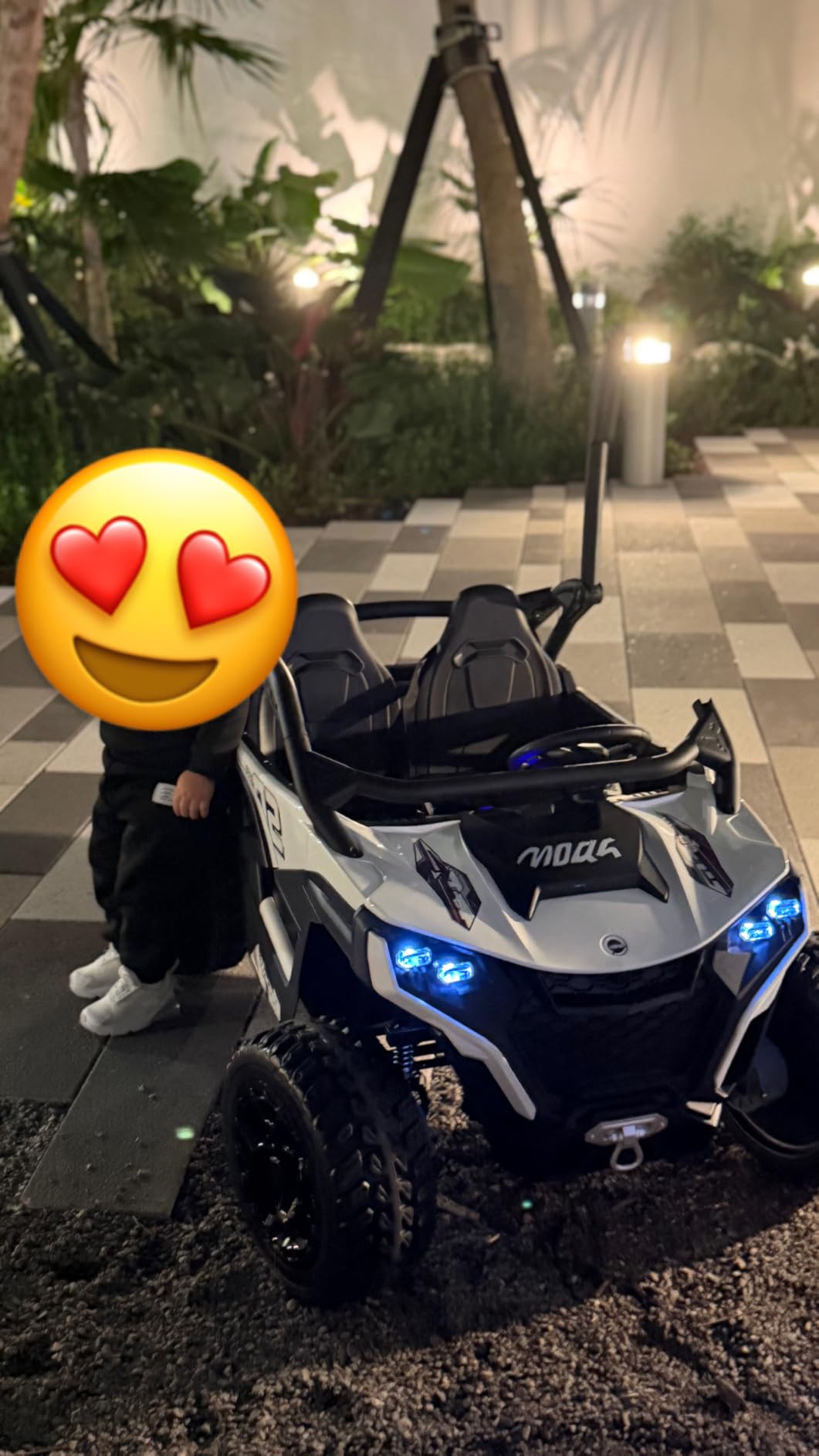 sopbost XL 24V 2-Seater Ride On Toys for Big Kids, Kid's Electric Vehicle W/Remote Control, Bluetooth Music, 4WD Car for Kids to Drive, EVA Tires - Black customer photo 2