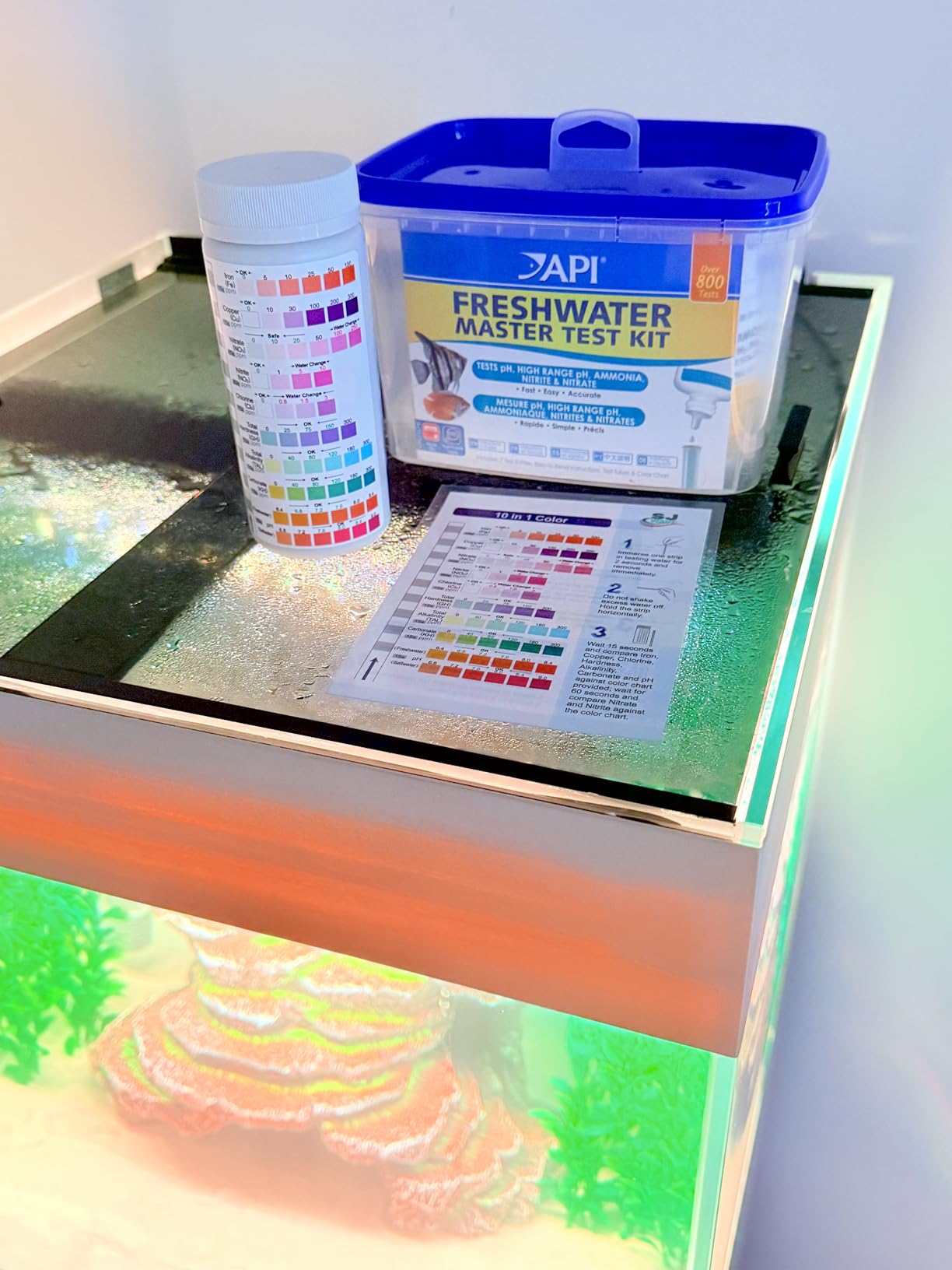 11 in 1 - Aquarium Test Strips | 950 Tests - 150 Strips | Fish Tank Aquariums Water Test Kit & ebook | Aquarium Thermometer | Fish Tank Water Testing Kit Includes 50 Ammonia Strips | Versatile Usage customer photo 2
