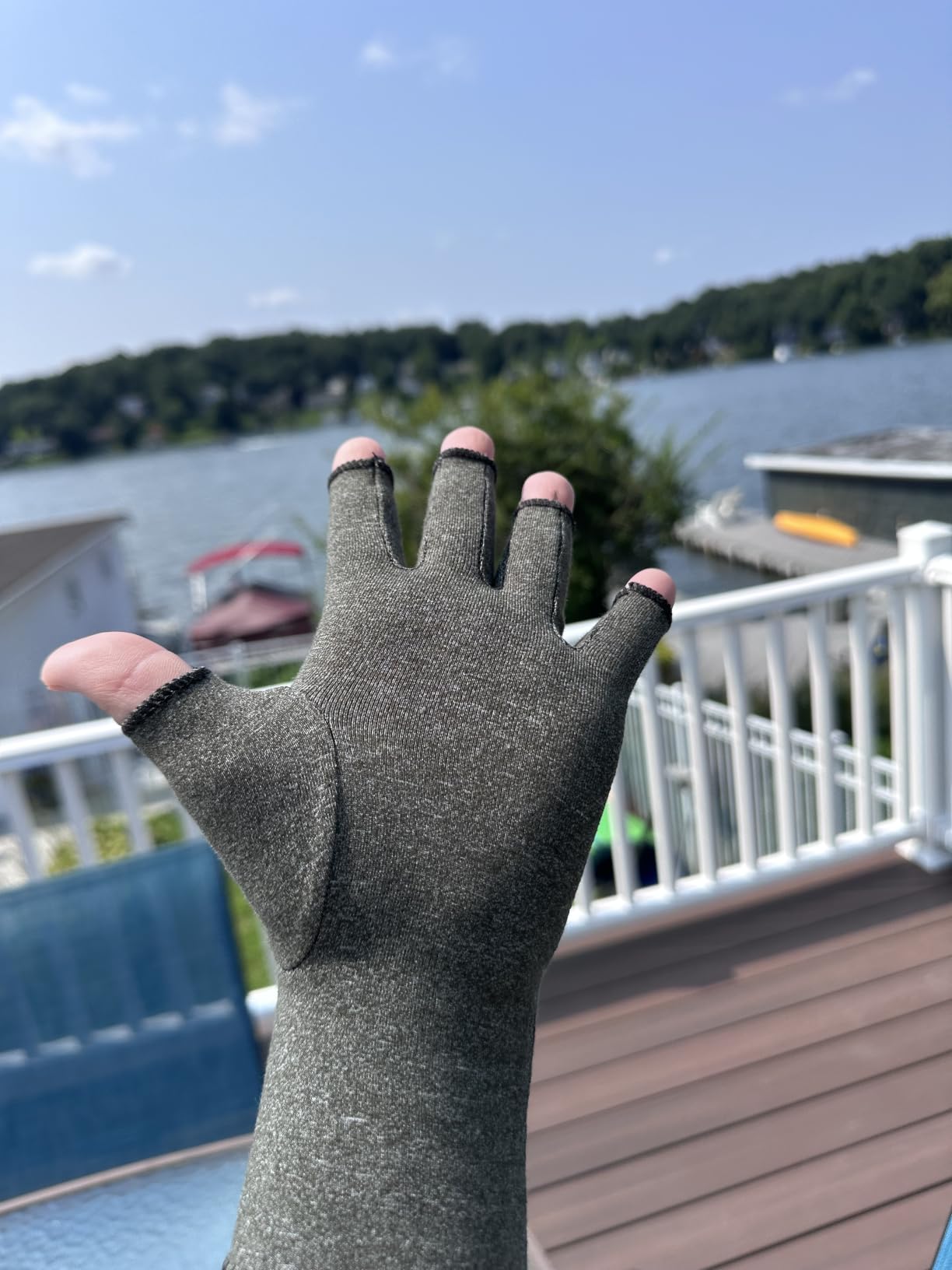 Doctor Developed Compression Gloves for Women and Men, Open-Finger Arthritis Gloves, Typing Gloves, Arthritis & Carpal Tunnel customer photo 1