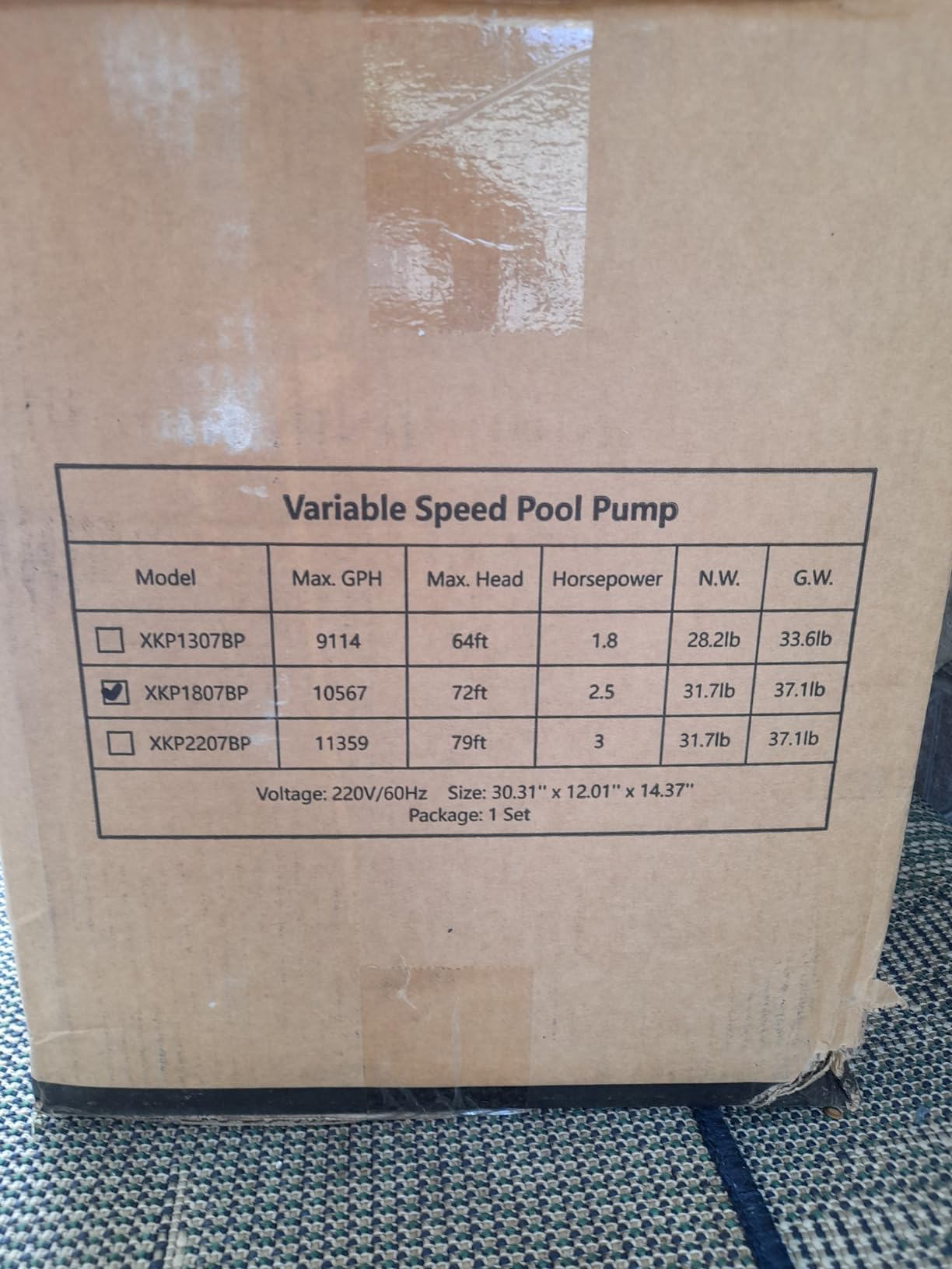 1.8HP Variable Speed Pool Pump for In Ground and Above Ground Pools 220V customer photo 2