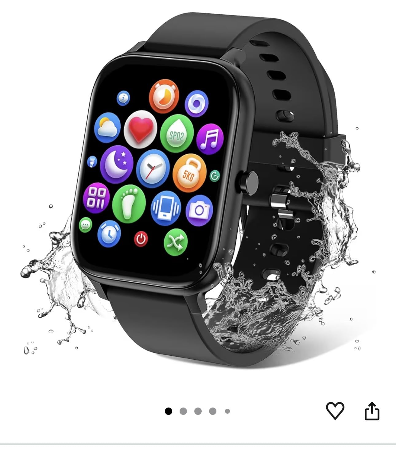 Smart Watch for Men Women Compatible with iPhone Samsung Android Phone 1.69 inch Full Touch Screen IP68 Waterproof Bluetooh Fitness Tracker Heart Rate/Sleep Monitor (Starlight) customer photo 2