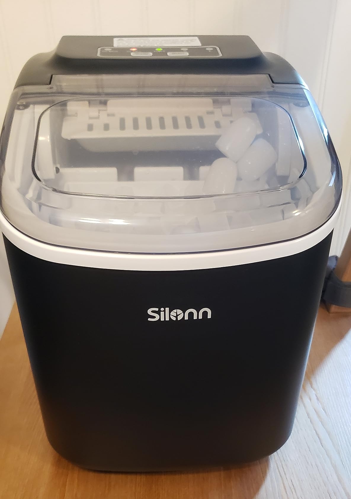 Silonn Ice Makers Countertop, 44lbs Per Day, 2 Ways to Add Water, Auto Self-Cleaning, Stainless Steel Ice Machine for Home Office Bar Party customer photo 2