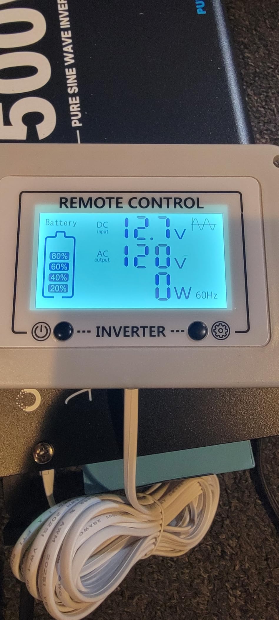 2500W Pure Sine Wave Power Inverter with Transfer Switch, 12V DC to 120V AC Converter, Auto Switch to Shore Power, 5000W Peak, Remote LCD Controller, USB & Type-C for RV, Truck, Off-Grid Use customer photo 2
