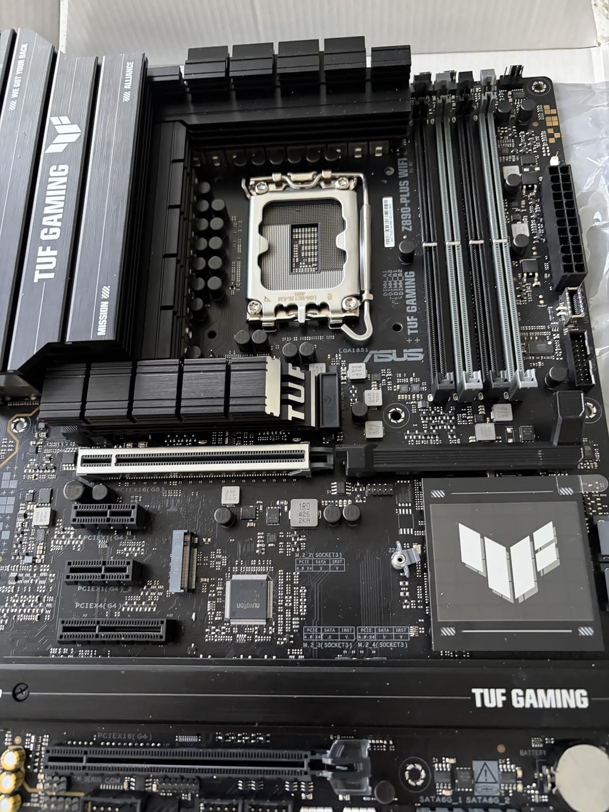 ASUS TUF Gaming Z890-PLUS WiFi Z890 LGA 1851 ATX Motherboard, Intel® Core™ Ultra Series 2 Ready, Advanced AI PC-Ready, 16+1+2+1 Stages, DDR5, PCIe® 5.0, Thunderbolt™ 4 Type-C®, 4X M.2, Wi-Fi 7, 2.5Gb customer photo 1