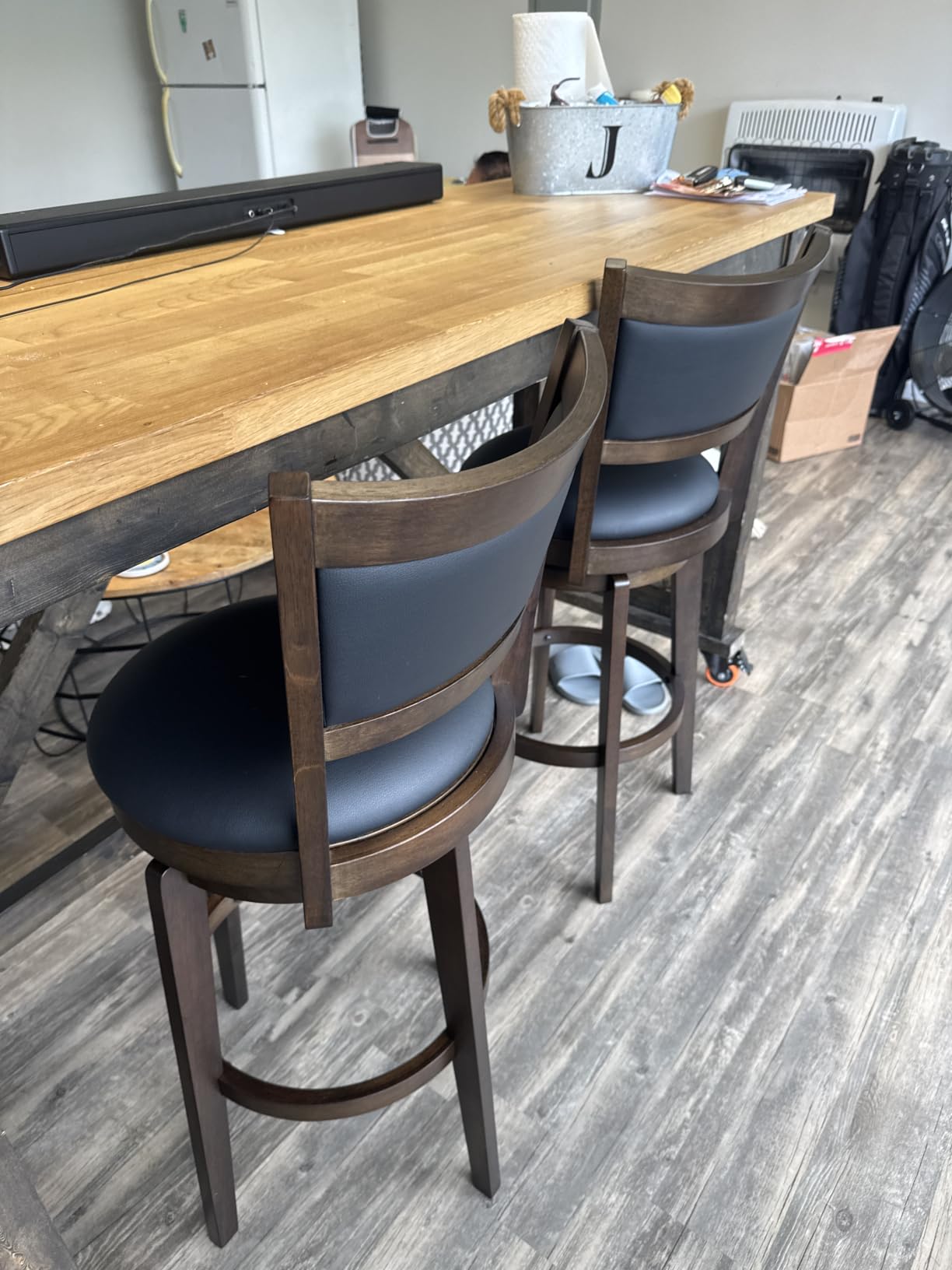 PrimeZone Swivel Bar Stools Set of 2, 24 Inch Counter Height Barstools customer photo 2