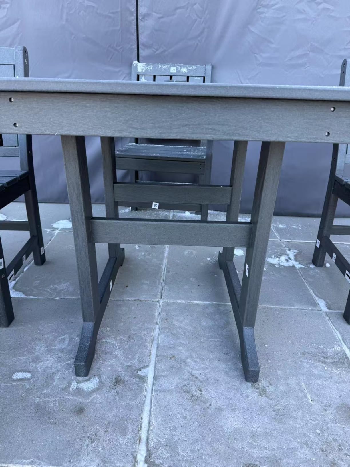 Pamapic Patio Dining Table Set, 5-Piece Outdoor Dining Set for 4, Grey customer photo 1