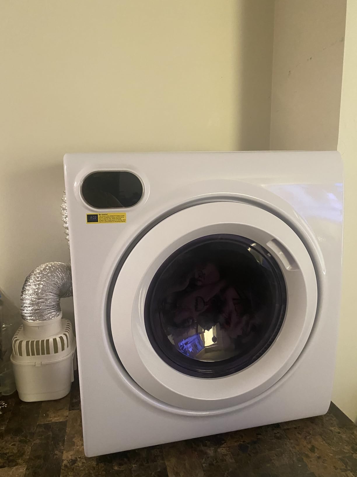 Euhomy 2.65 Cu. Ft. Portable Dryer for Clothes, 1400W Dryer with LCD Panel | 120V Electric Clothes Dryer with 4 Functions, Dryer Machine with Stainless Steel Drum, Small Dryers for Laundry, Apartments customer photo 2