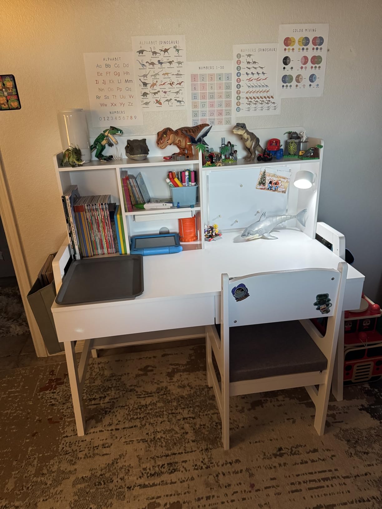 GDLF Kids Desk and Chair Set, Height Adjustable Kids Study Table, Ages 5-12 customer photo 1