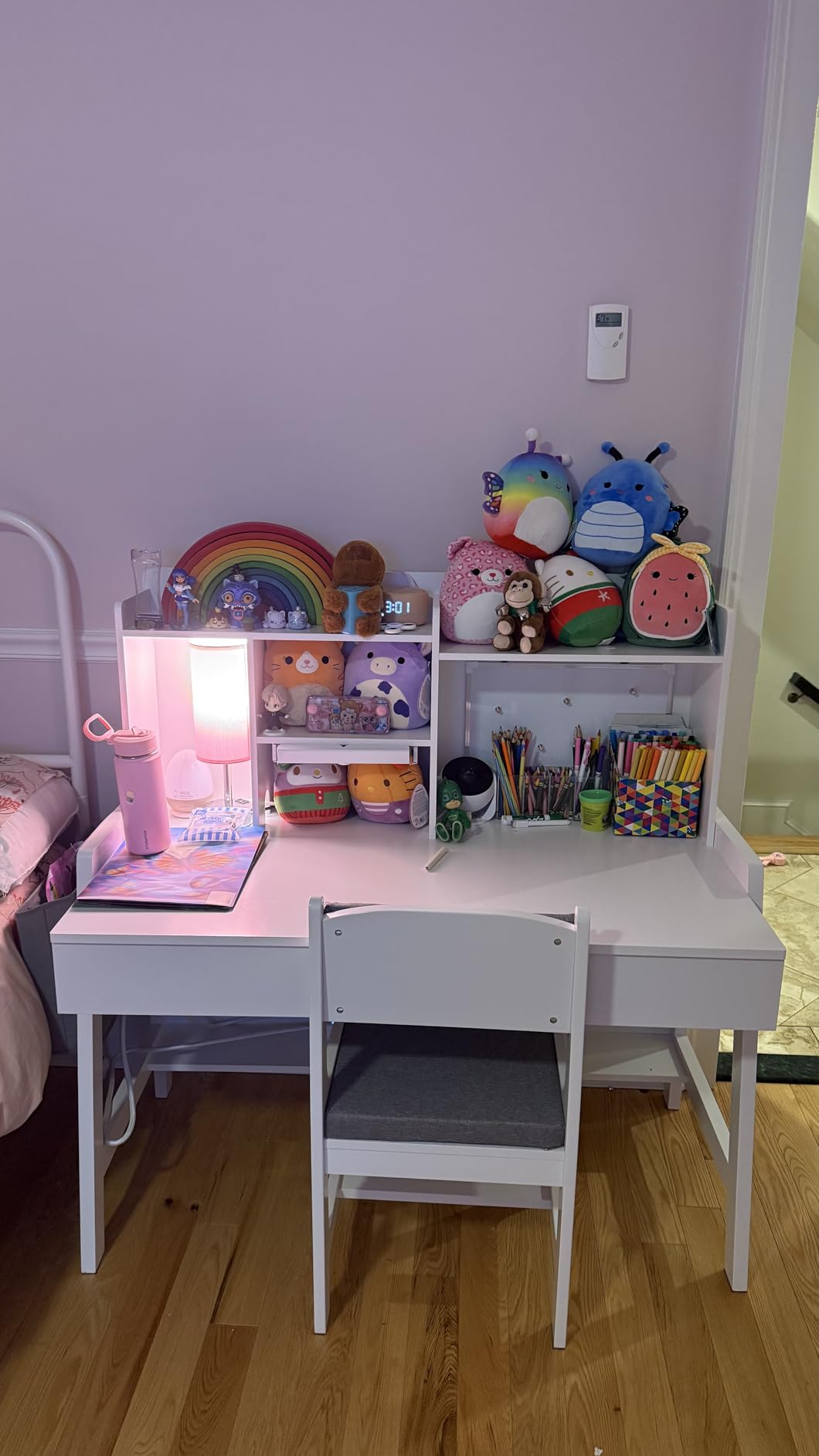 GDLF Kids Desk and Chair Set, Height Adjustable Kids Study Table, Ages 5-12 customer photo 2