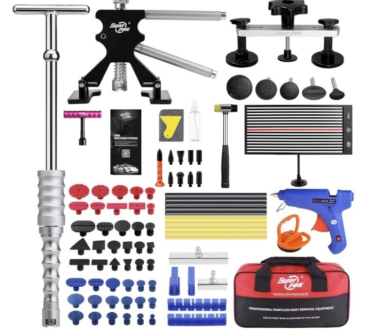 Super PDR Dent Puller Kit Paintless Dent Repair Kit for Car – Slide Hammer Suction Cup and PDR Light for 98% Auto Body Dent Removal, Hail Damage & Appliance Dents or Vehicle Dent Removal customer photo 1