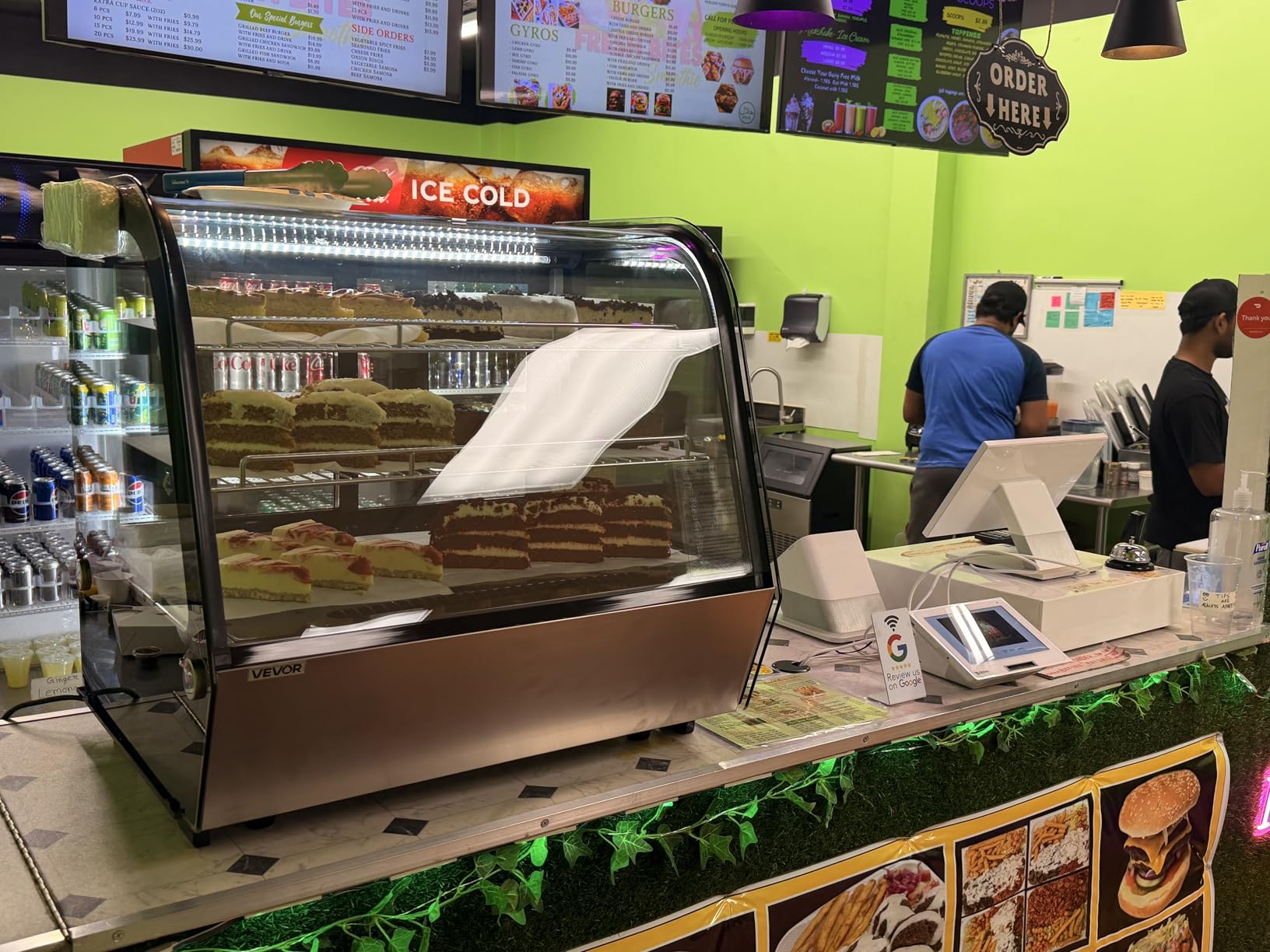 VEVOR XC-78L(1R) Cake Refrigerated 3 Cu.Ft./85L Countertop Pastry, Commercial Display Case with LED Lighting, TURBO, Frost-Free Air-Cooling, Locked Door for Bakery, 18.8 x 16.9 x 38 in, Black customer photo 2