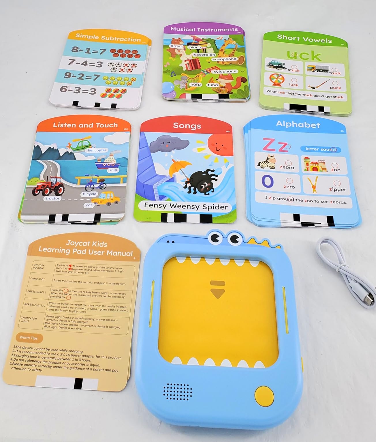 JoyCat Kids Learning Tablet, 156-Page Talking Phonics Flash Cards customer photo 2
