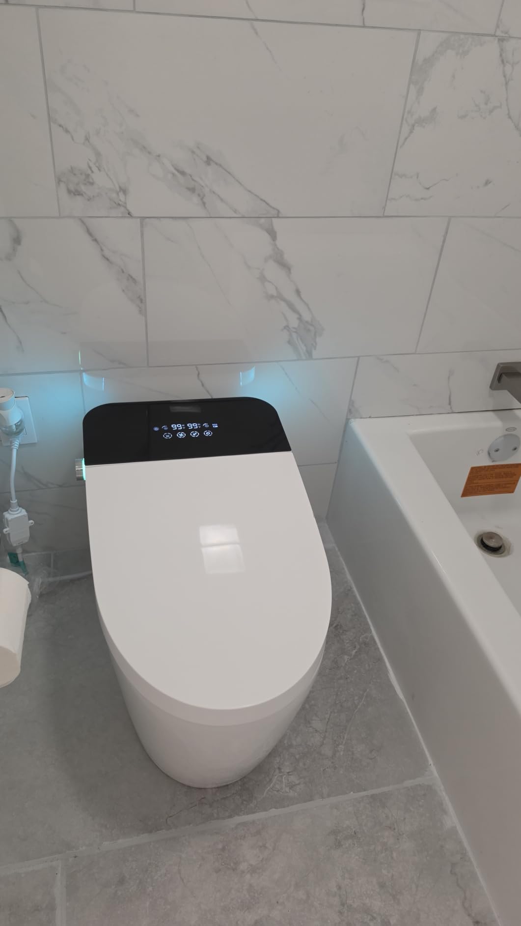 TDH Luxury Smart Bidet Toilet with Bidet Built In,Tankless Toilet Heat Seat | One Piece Toilets Warm Water & Dryer with Larger LED Display,Leave Seat Auto Flushing,Foot Sensor & Night Light customer photo 2