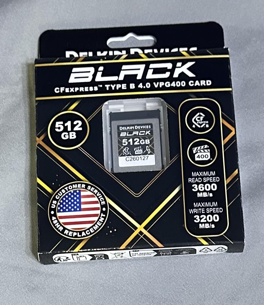 Delkin Devices Black 512GB CFexpress™ Type B 4.0 VPG400 Memory Card – High-Speed Performance for Professional Photography & Videography (512GB) customer photo 1