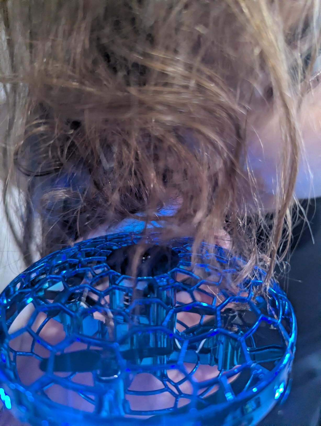 Hand Operated Flying Toy Drone for Kids, 360° Hands Free Motion Sensors Mini Drone with Cool LED Lights, Easy Indoor Small UFO Toy Flying Ball Drone for 6 7 8 9 10+ Year Old Boys and Girls (Blue) customer photo 2