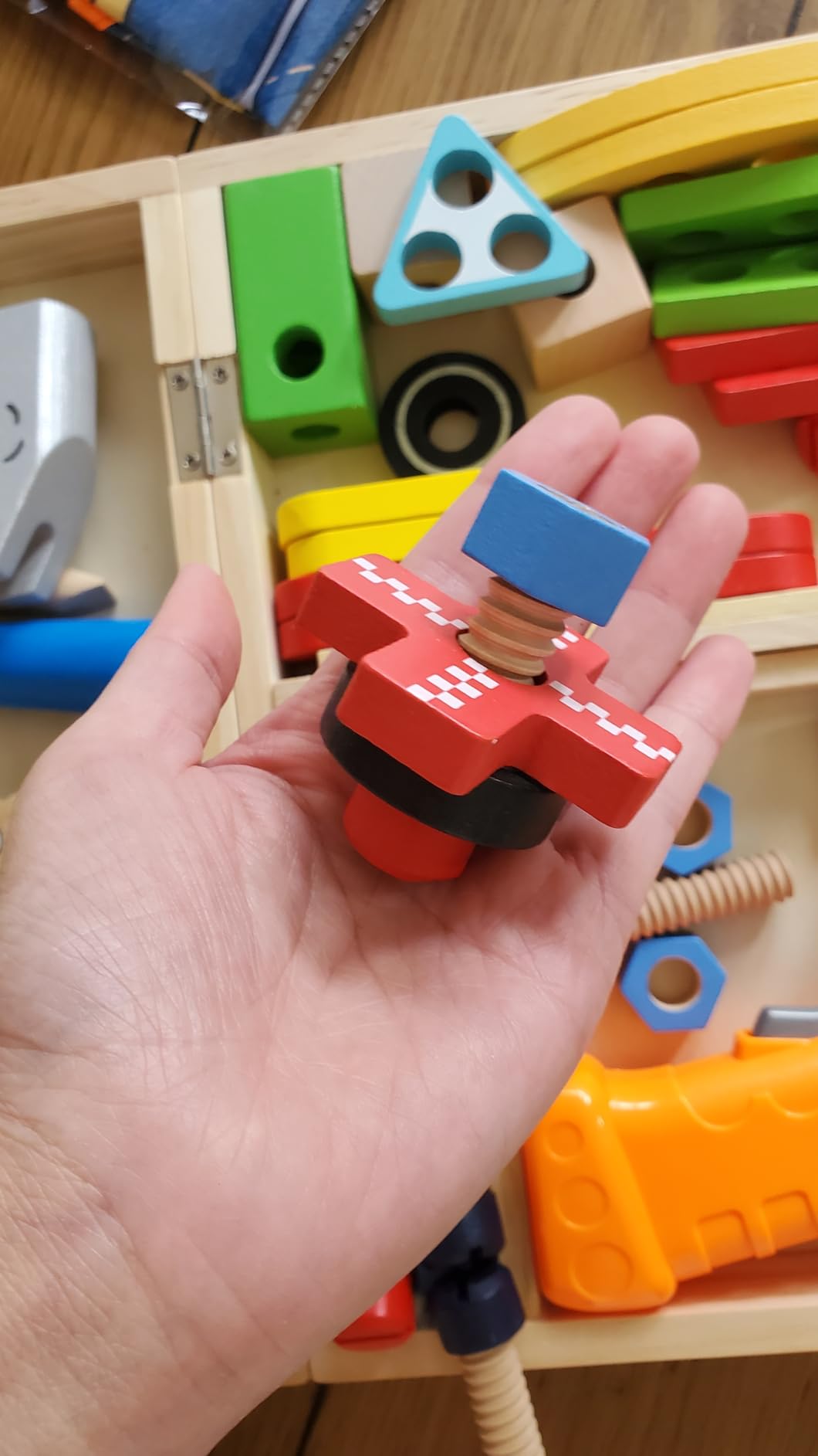 TONZE Wooden Kids Tool Set with Drill, Montessori Toys for 3 Year Old Boys customer photo 2
