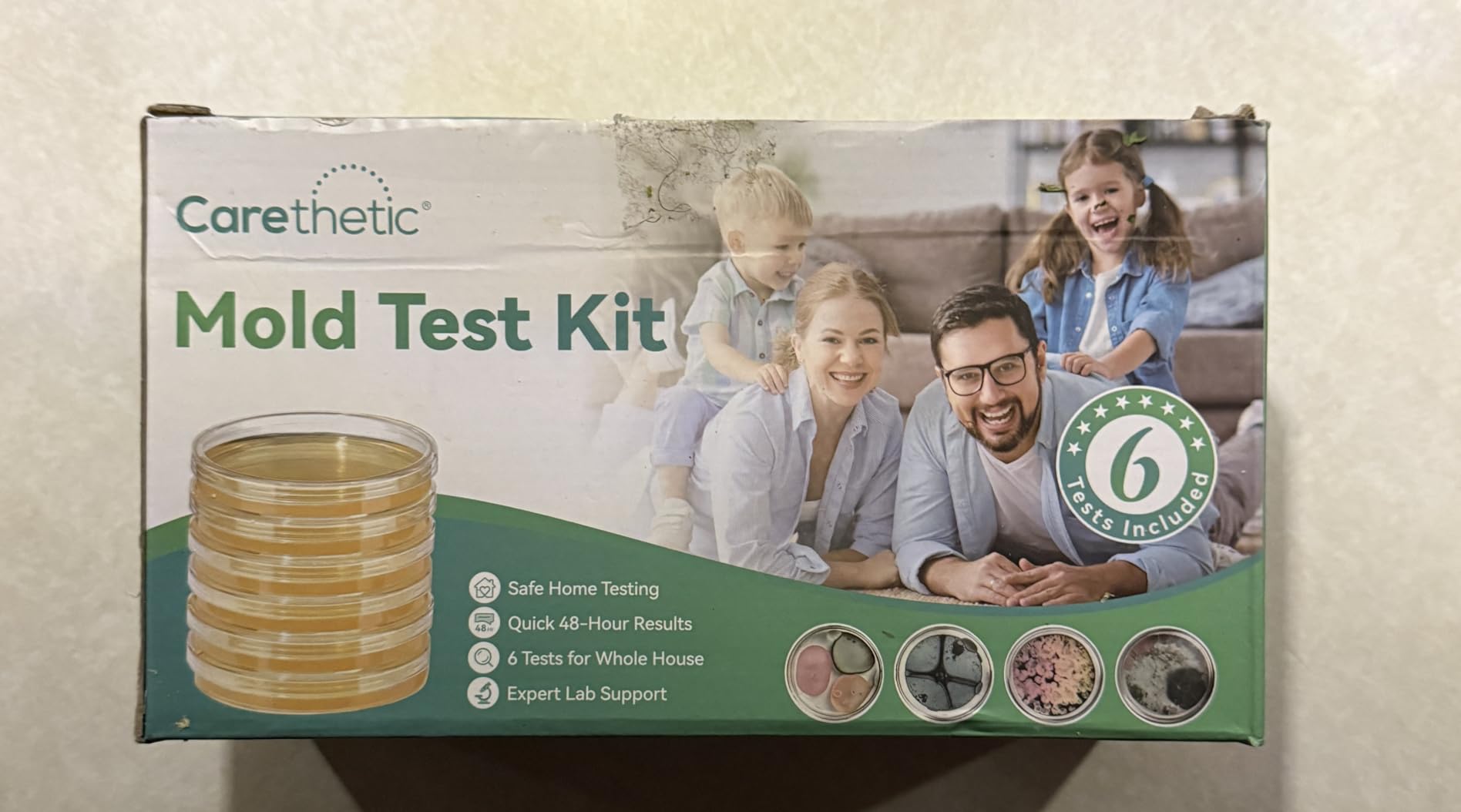Carethetic Mold Test Kit for Home, 6 DIY Agar Plates for Air, HVAC and Surface Testing, Indoor Mold Testing Kit with Swabs, Gloves, Bags and User Manual customer photo 1