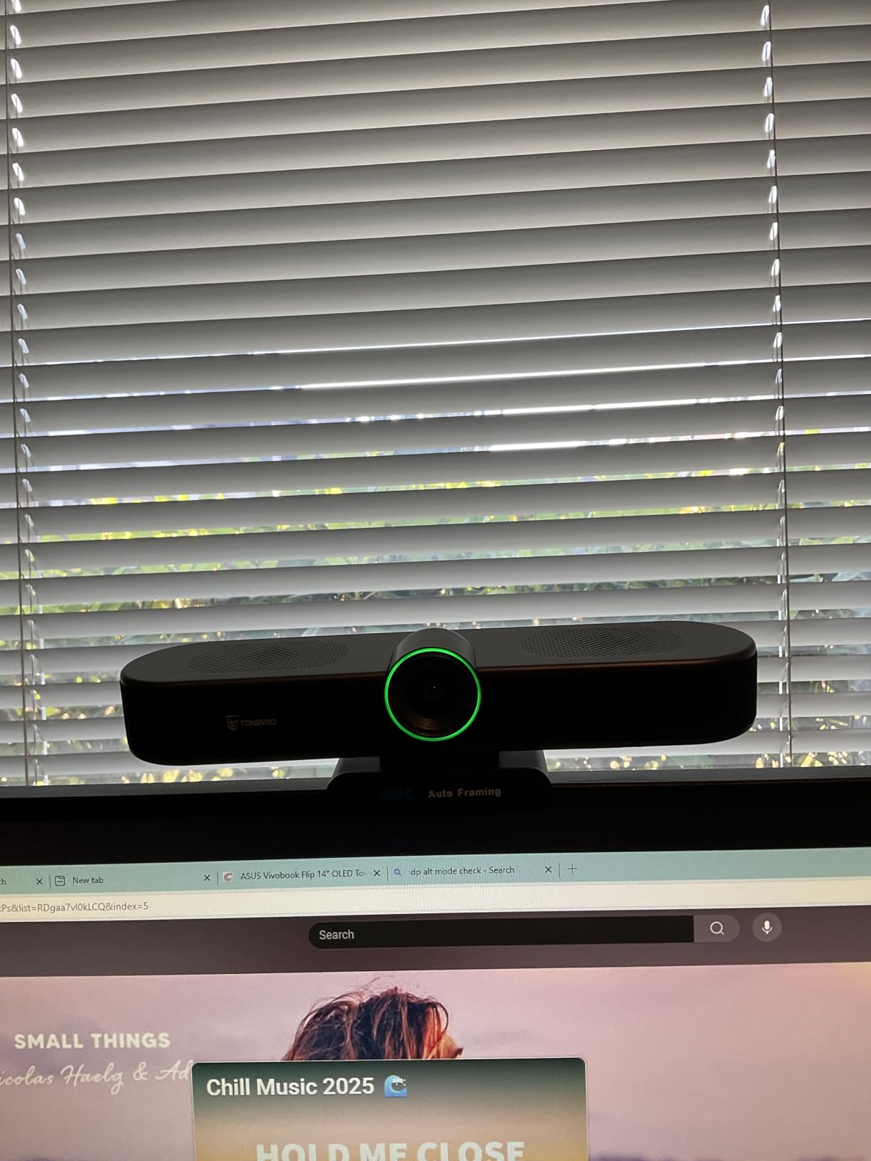 TONGVEO 3-in-1 4K Webcam with Microphones and Speaker, AI Auto-Tracking 5X Digital Zoom Webcam 4K Adjustable Field of View Remote Control Works with Microsoft Teams, Zoom, Google Meet, PC Mac Laptop customer photo 1