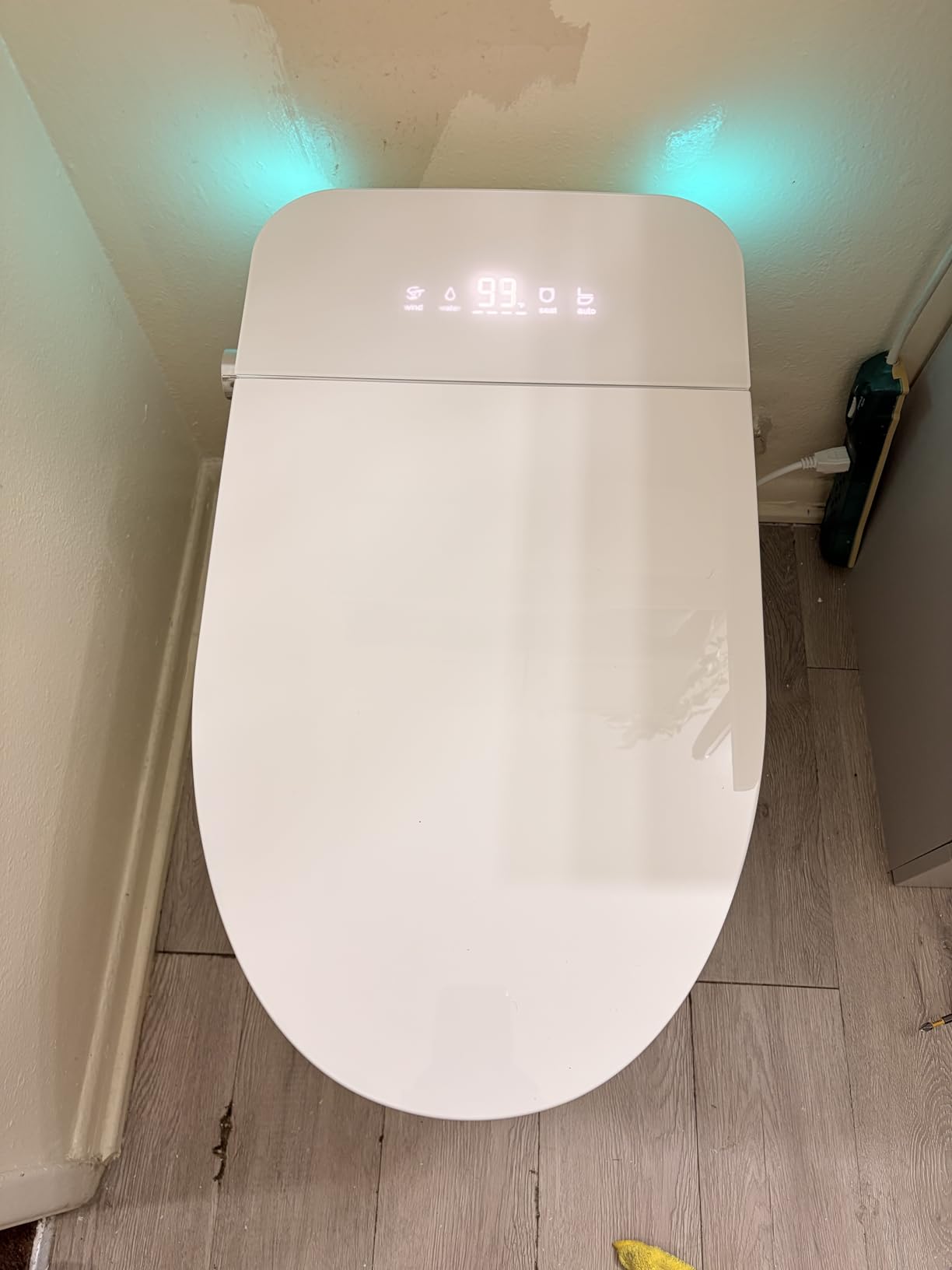 Smart Toilet with Bidet Built In, One Piece Bidet Toilet with Auto Dual Flush, Foam Shield, Modern Elongated Tankless Toilet with Foot Sensor, Heated Bidet Seat, Warm Water & Dryer,LED Display customer photo 1