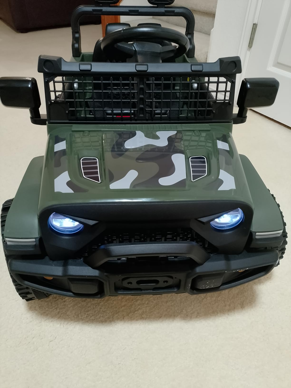ELEMARA Ride On Car, Bluetooth Ride on Toys for Toddlers, 12V Kids Battery Powered Vehicles w/Remote, 3.5 mph Motorized Off-Road Truck, Electric Car for Kids w/3 Speeds,LED Lights- Green customer photo 1