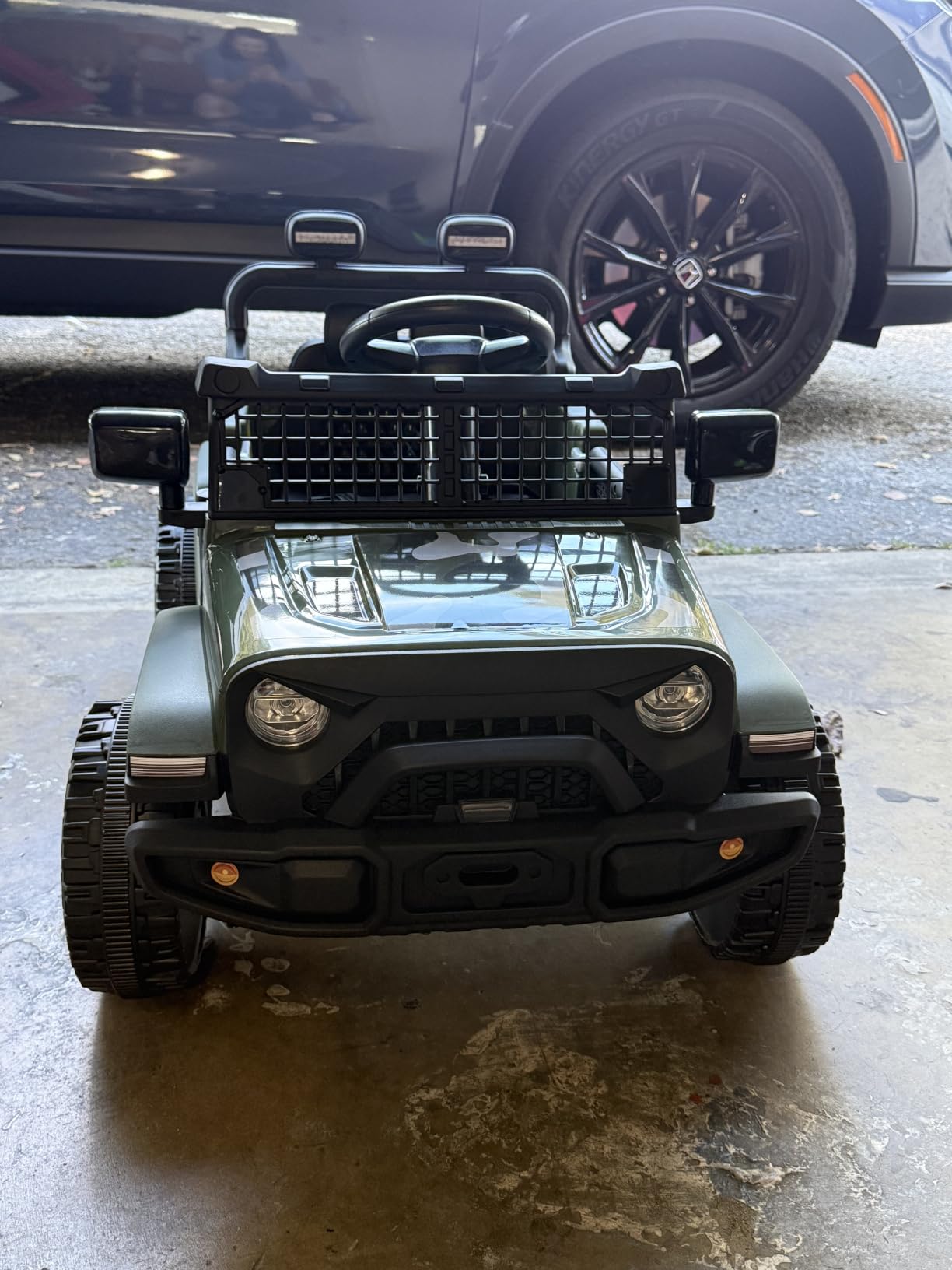 ELEMARA Ride On Car, Bluetooth Ride on Toys for Toddlers, 12V Kids Battery Powered Vehicles w/Remote, 3.5 mph Motorized Off-Road Truck, Electric Car for Kids w/3 Speeds,LED Lights- Green customer photo 2