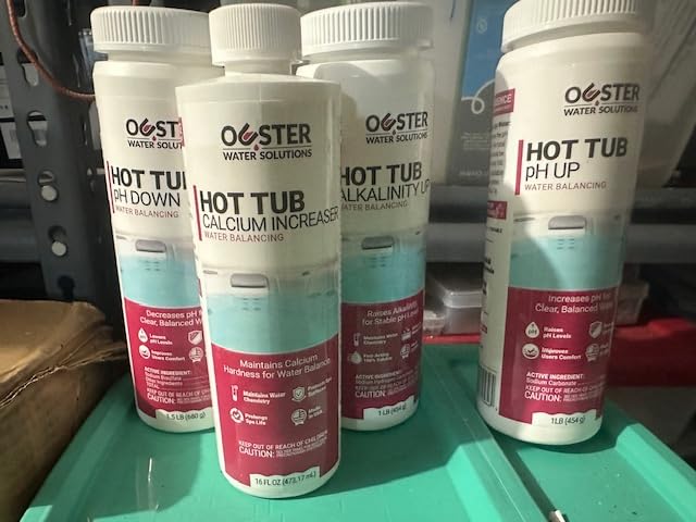 Bio Ouster Hot Tub Water Balancing Kit – Spa pH Up, pH Down, Alkalinity Increaser, Calcium Hardness Increaser & Test Strips – Spa Chemicals Starter Kit for Inflatable & Acrylic Hot Tubs – Made in USA customer photo 1