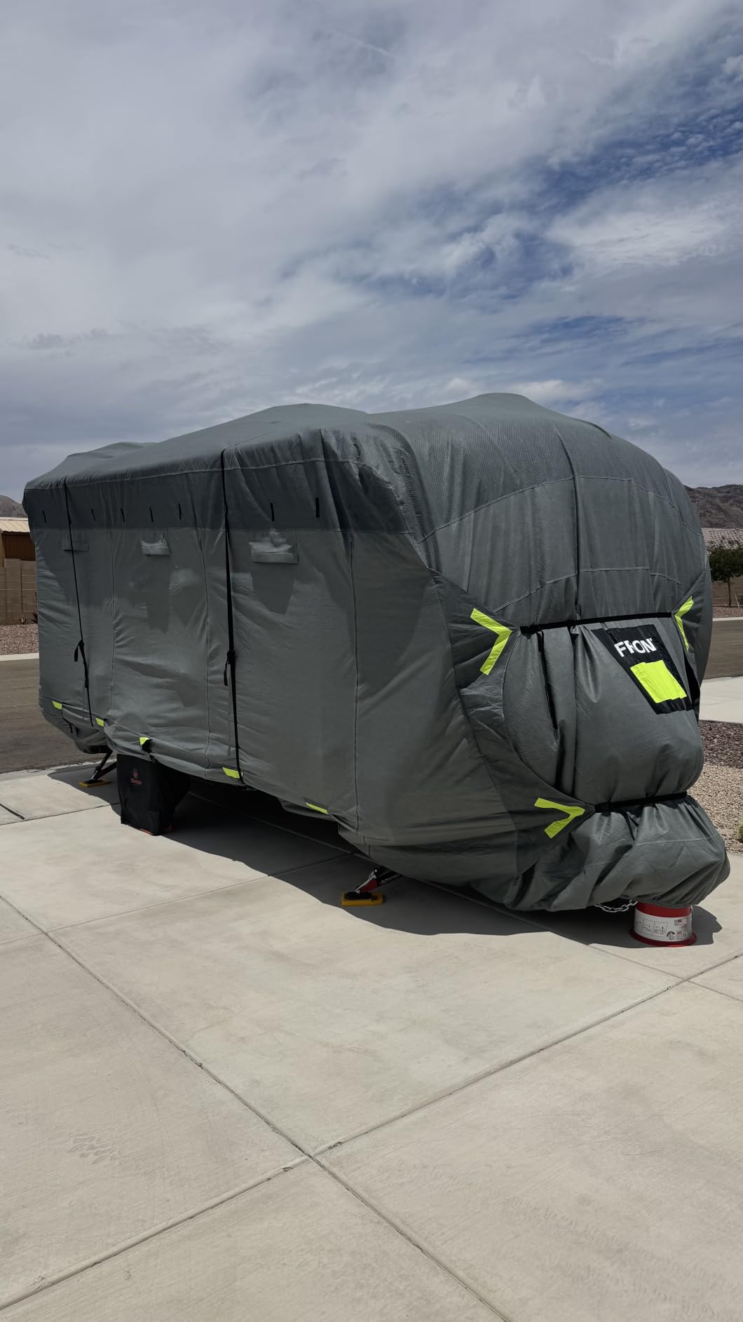 Heavy Duty 9 Layers RV Cover 35-38ft, Rip-Stop Motorhome Camper Cover with Windproof Straps, Gutter & Tongue Jack Covers, Utility Travel Trailer Cover for All Weather Protection customer photo 2