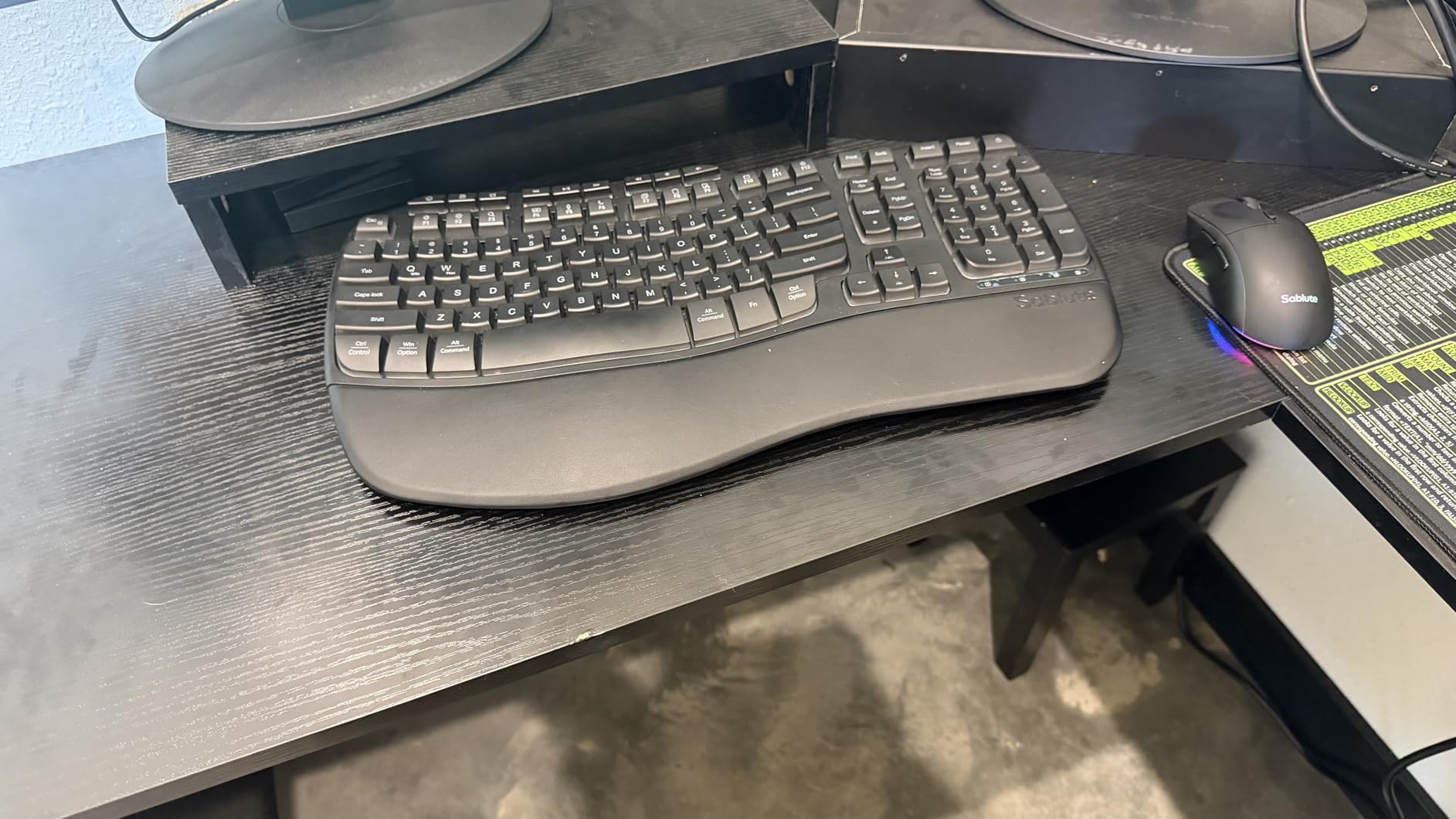 SABLUTE Ergonomic Wireless Keyboard and Mouse Combo, Rechargeable 4000mAh Backlit Keyboard with Soft Faux Lambskin Palm Rest, Wave Keys for Natural Typing, Compatible with Windows/Mac/Chrome OS customer photo 1