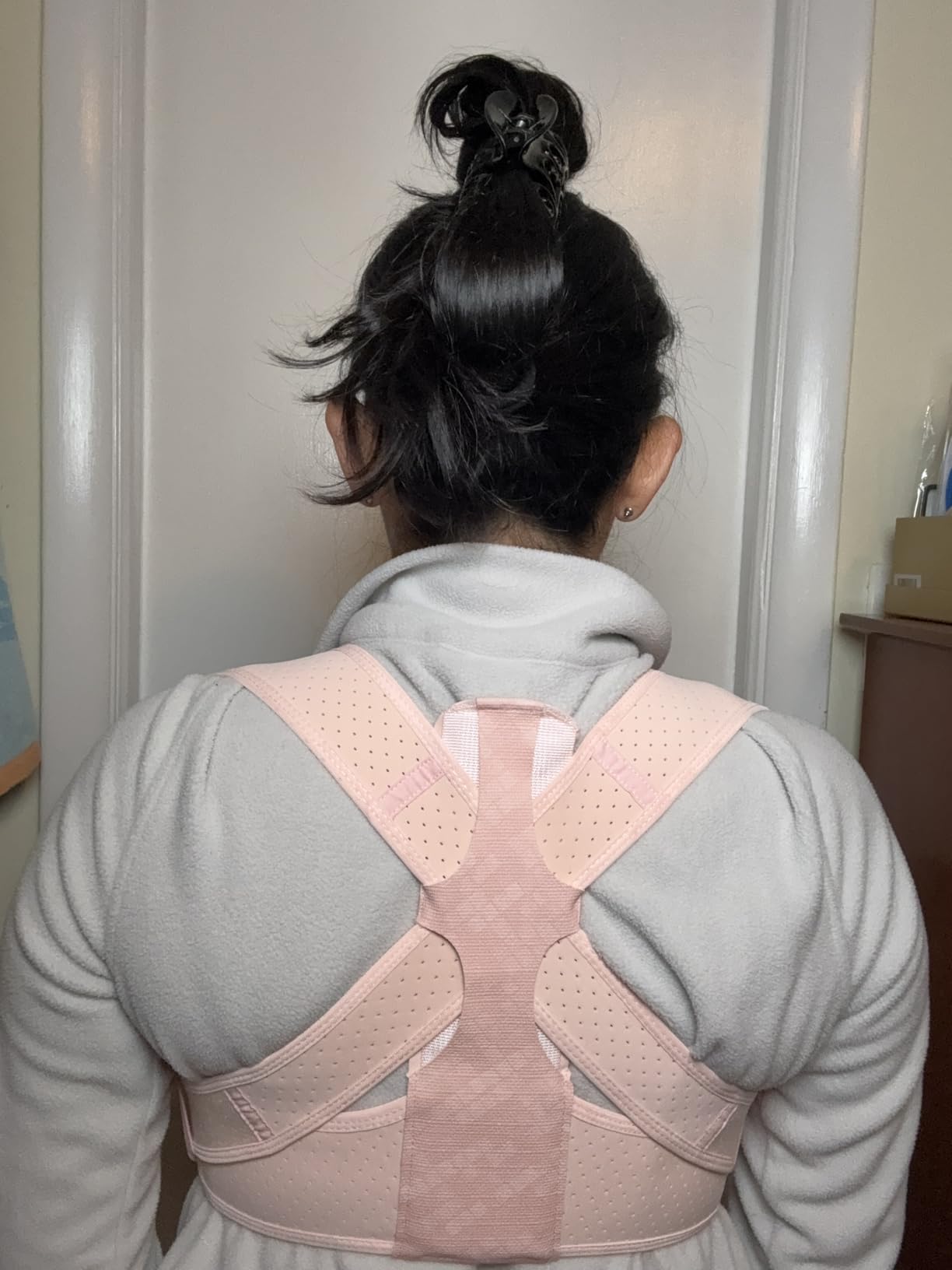Posture Corrector for Women Back Brace Shoulder Straightener Pink, S/M customer photo 1