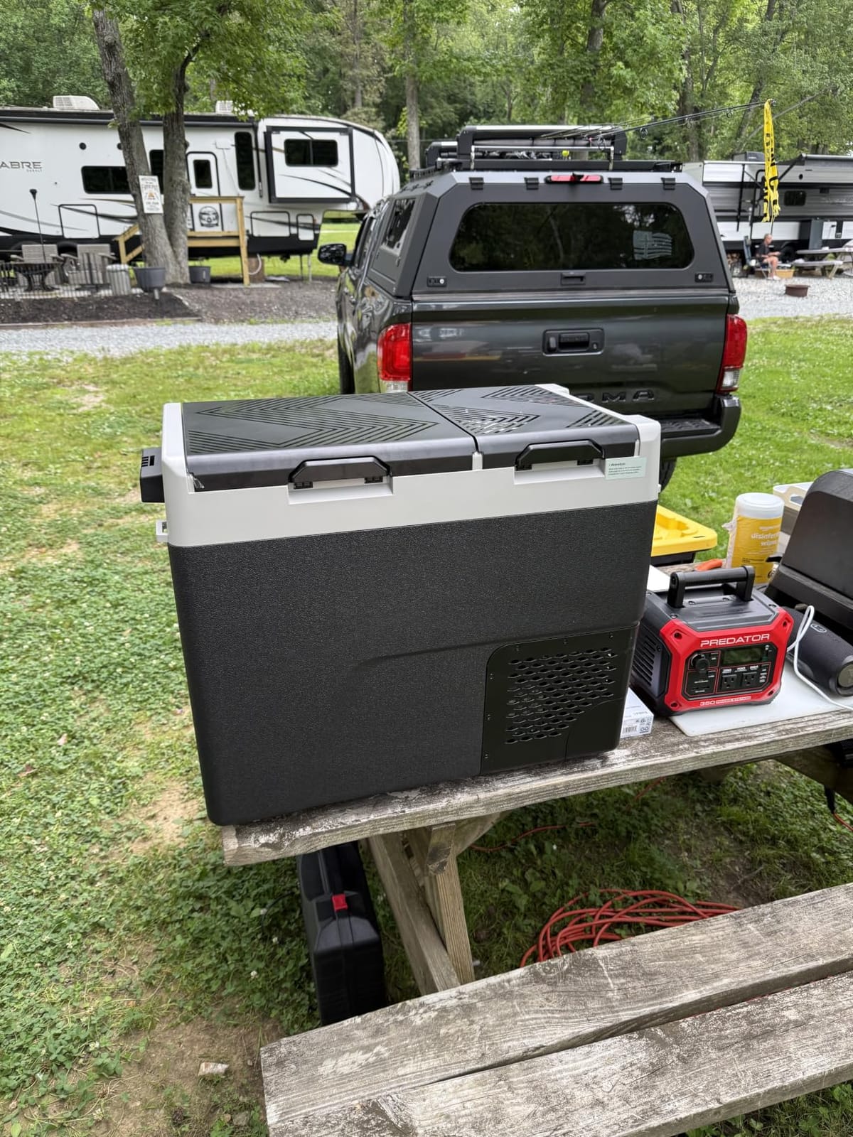 Feelfunn 12 Volt Refrigerator Car Fridge 50QT Dual Zone Electric Cooler | -4℉~68℉ Car Refrigerator 12V Cooler , 15-Min Fast Cooling, 12/24V DC 100-240V AC Portable Freezer for Travel Camping RV Home customer photo 1