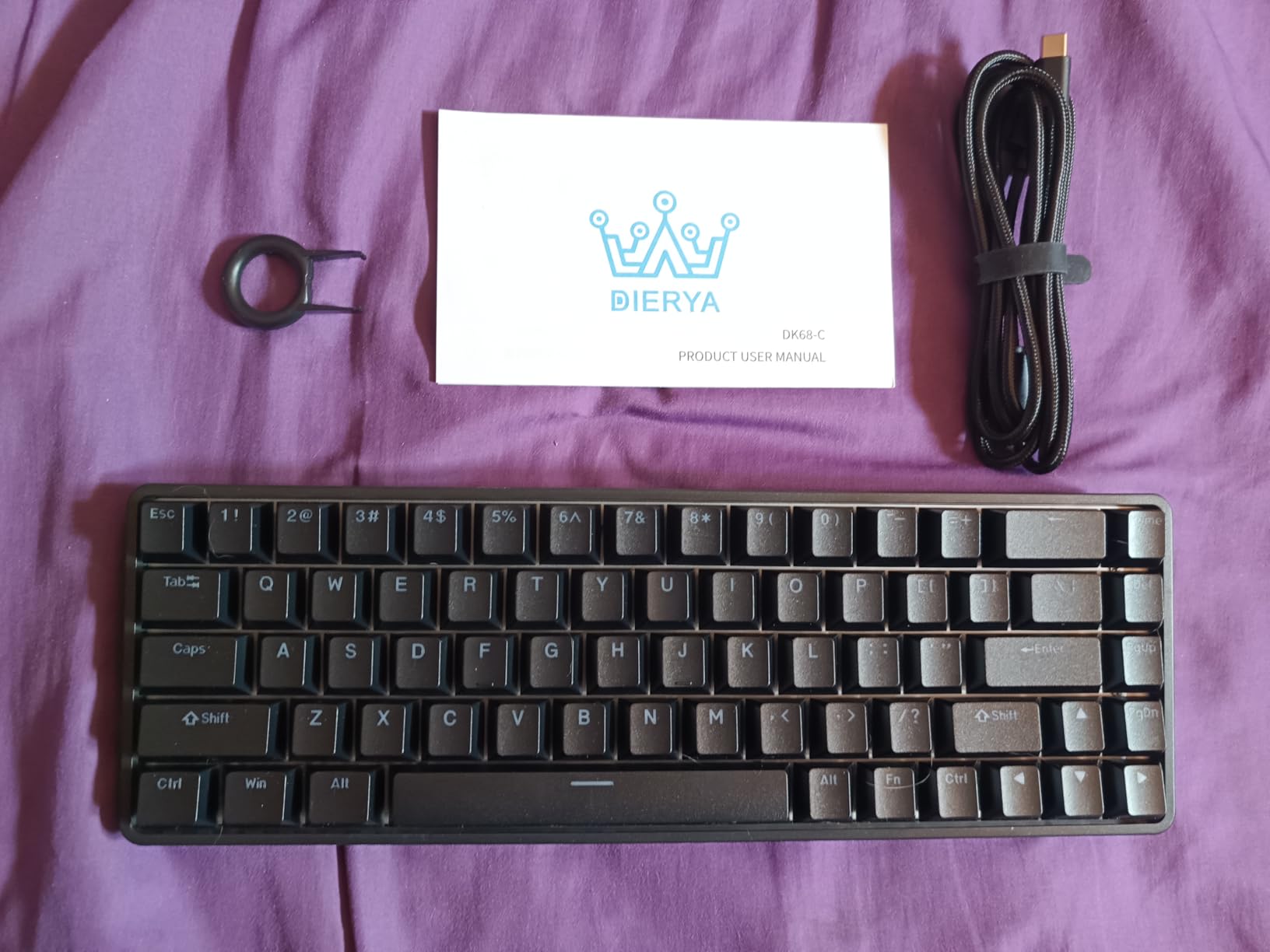 DIERYA DK68-C 60% Gaming HE Keyboard, Magnetic Switch Hot Swappable, Rapid Trigger, Adjustable Actuation, 8000Hz Polling Rate, RGB Backlit, Compact 68 Keys for Windows PC, Wired, Black customer photo 2