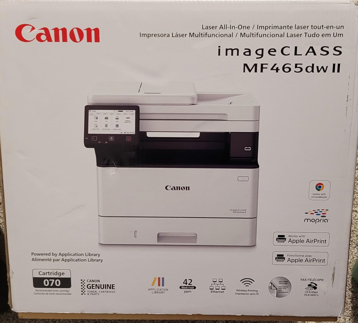 Canon imageCLASS MF465dw II - Monochrome Wireless Duplex Laser Printer with Print, Copy, Scan, Fax, Expandable Paper Capacity, 42 PPM customer photo 1